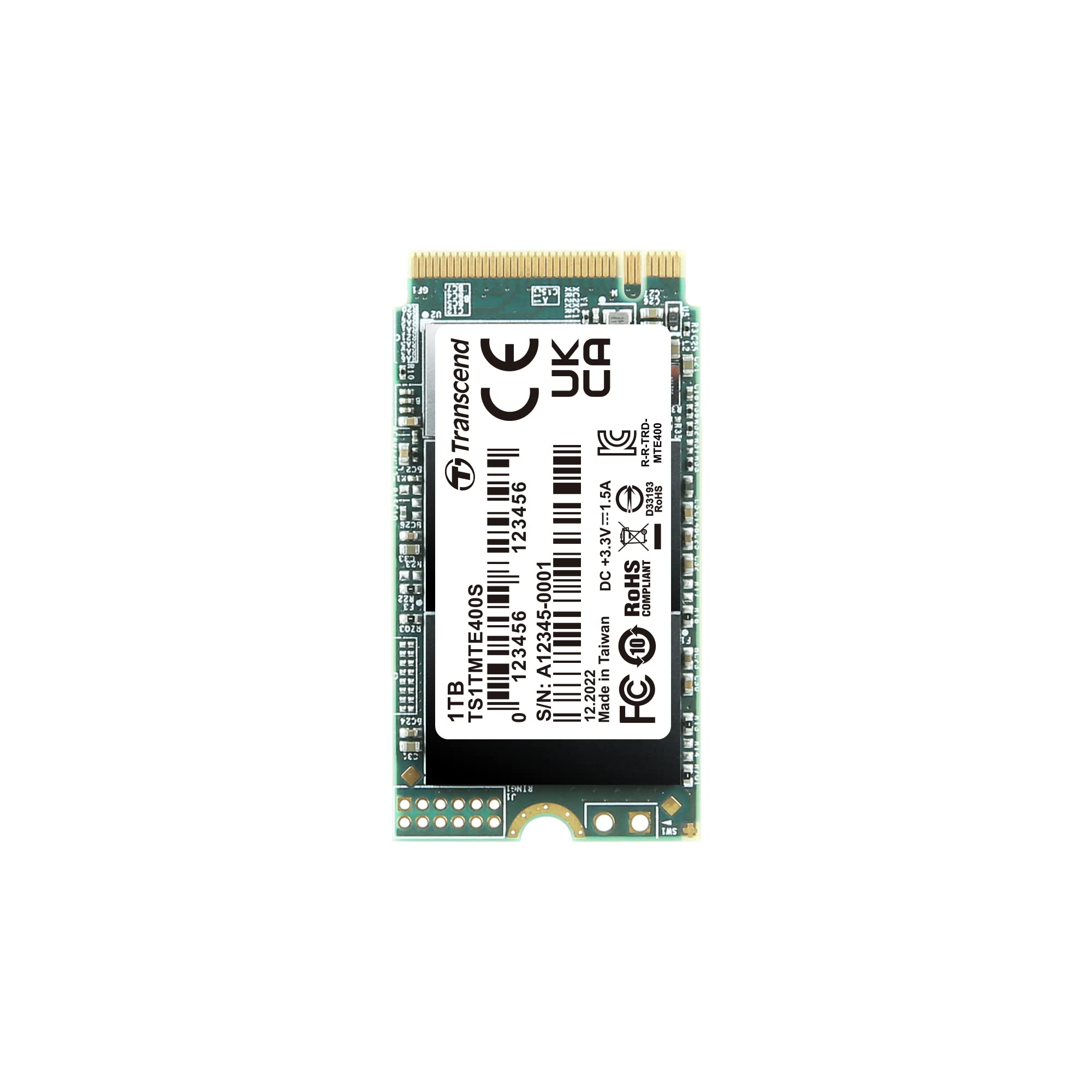 Transcend Ts1Tmte400S 1Tb M.2 Pcie Gen3X4 2242 Internal Solid State Drive With Speeds Up To 2,000Mb/S