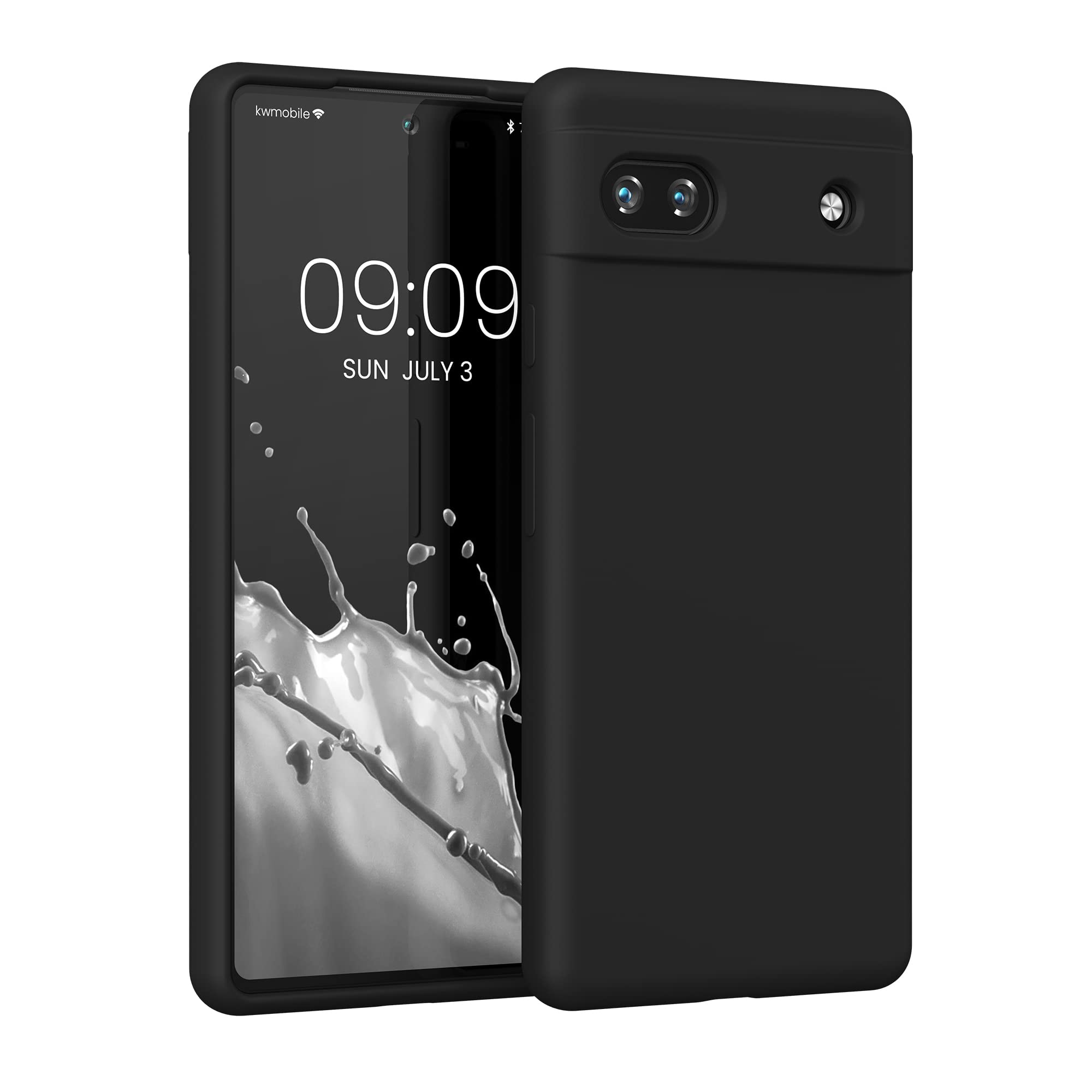 kwmobile Case Compatible with Google Pixel 6a Case - TPU Silicone Phone Cover with Soft Finish - Black Matte