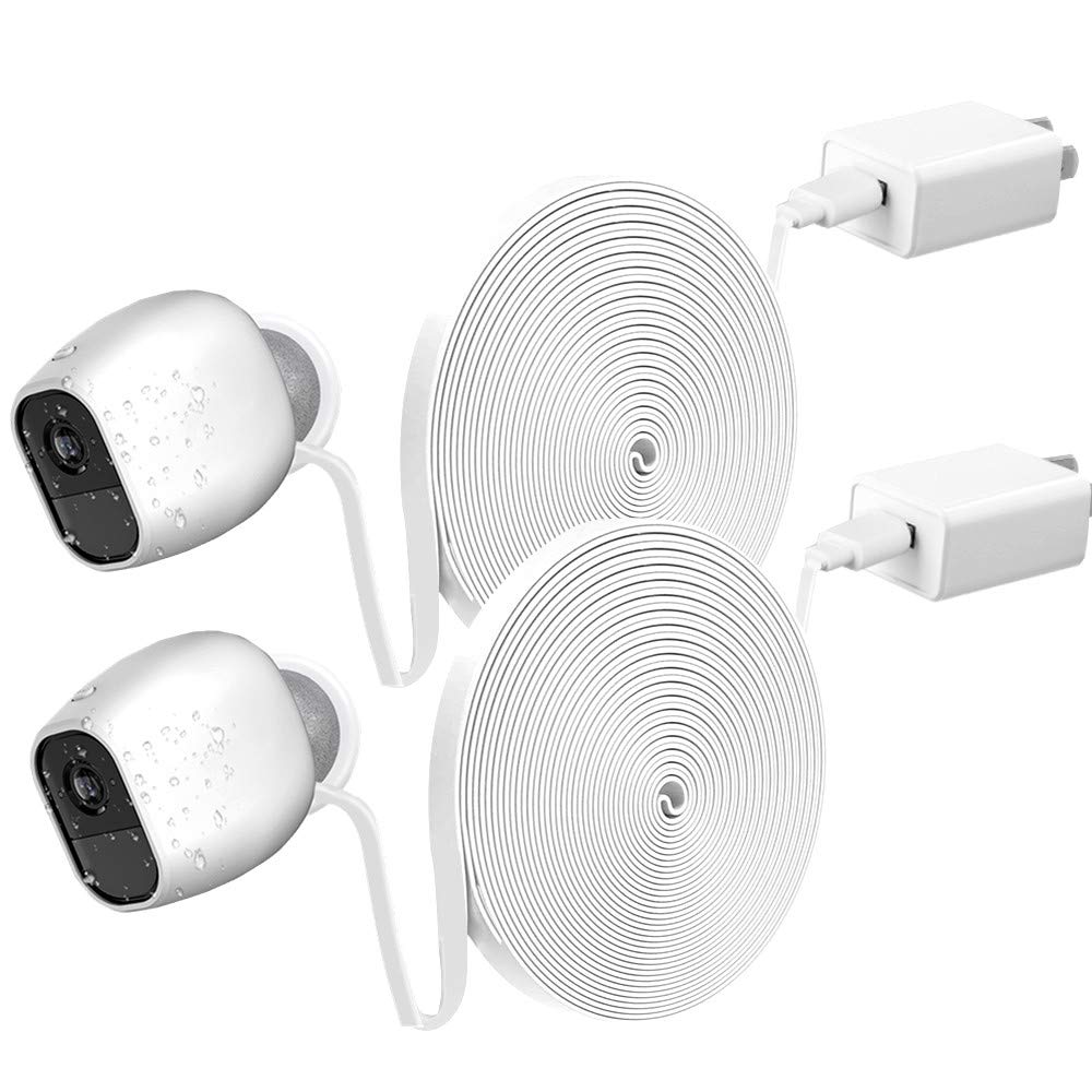 Arlo Cord, 2 Pack Arlo Power Charging Cable And Charger For Arlo Pro & Pro 2 And Arlo Go, Weatherproof Outdoor Indoor, Solved Th