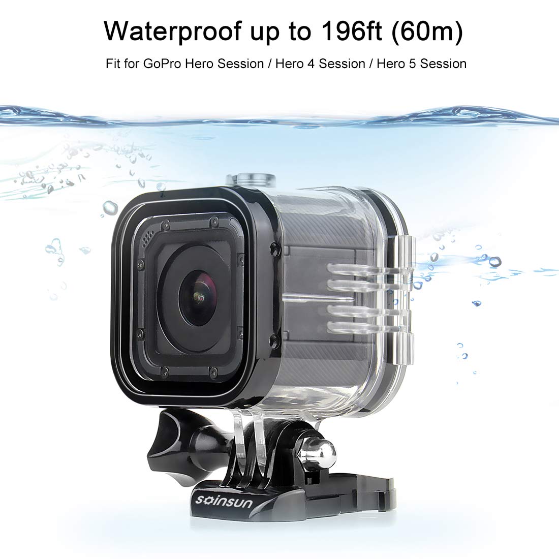 Soinsun 60M Waterproof Dive Housing Case With Bracket Accessories For Gopro Hero 5 Session Hero 4 Session Hero Session Cameras