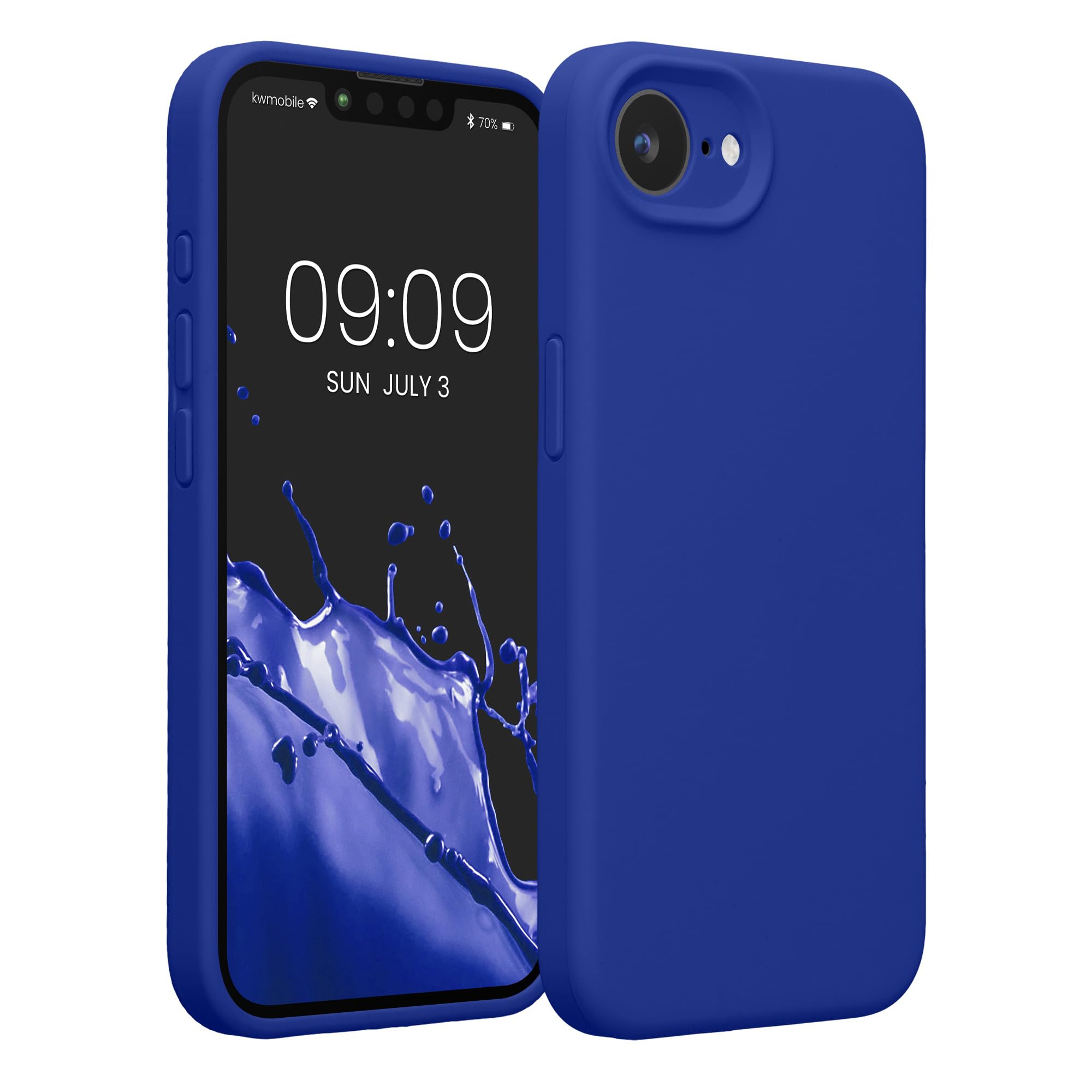 kwmobile Case Compatible with Apple iPhone 17e / iPhone 16e Case - Slim TPU Silicone Phone Cover - Soft Touch Finish - Baltic Bl