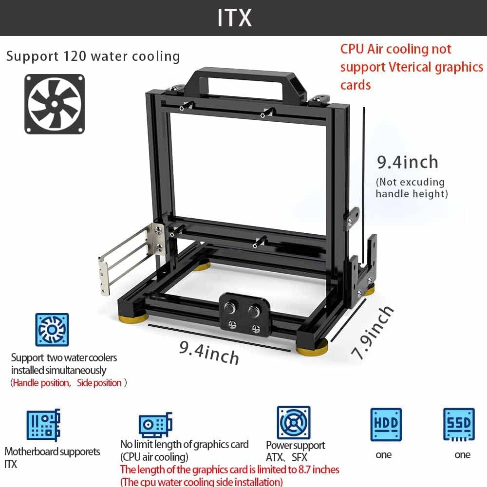 Pc Creative Assembly Frame Test Bench,Open Air Frame Case, Diy Computer Motherboard Case Rack, Itx Atx Matx/Eatx Open Aluminum F