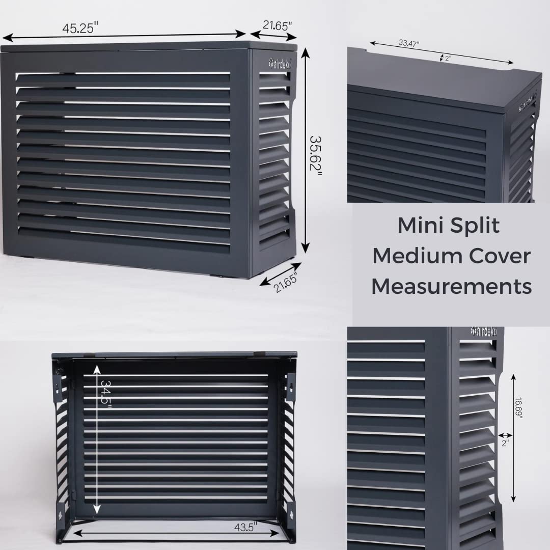 Airdeko'S Mini Split Ac Cover For Outside Units Sturdy Aluminum, Optimal Performance & Protection Of Mini Split System Outdoor C