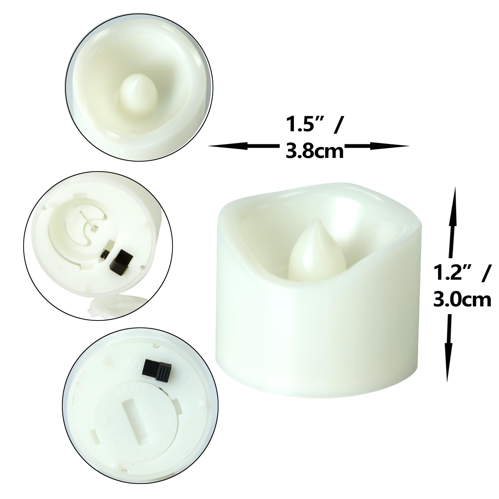 12 Pack Battery Operated Flameless Led Votive Tealight Candles Realistic Flickering Electric Tea Lights Set Bulk Halloween Pumpk