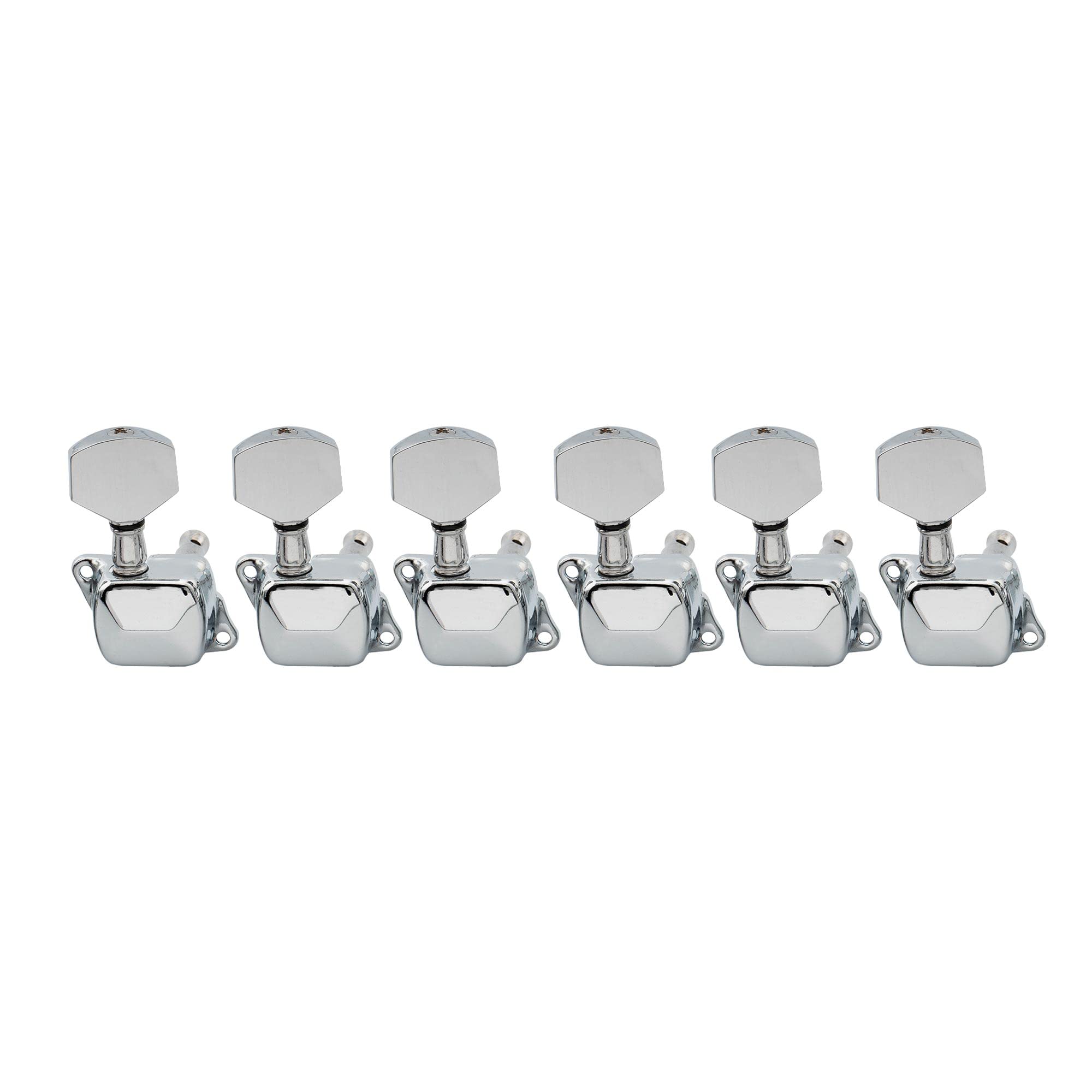 Musiclily 6 Inline Semi Sealed Electric Guitar Machine Heads 6R Tuning Pegs Keys Tuners Set For Fender Squier Strat Replacement,