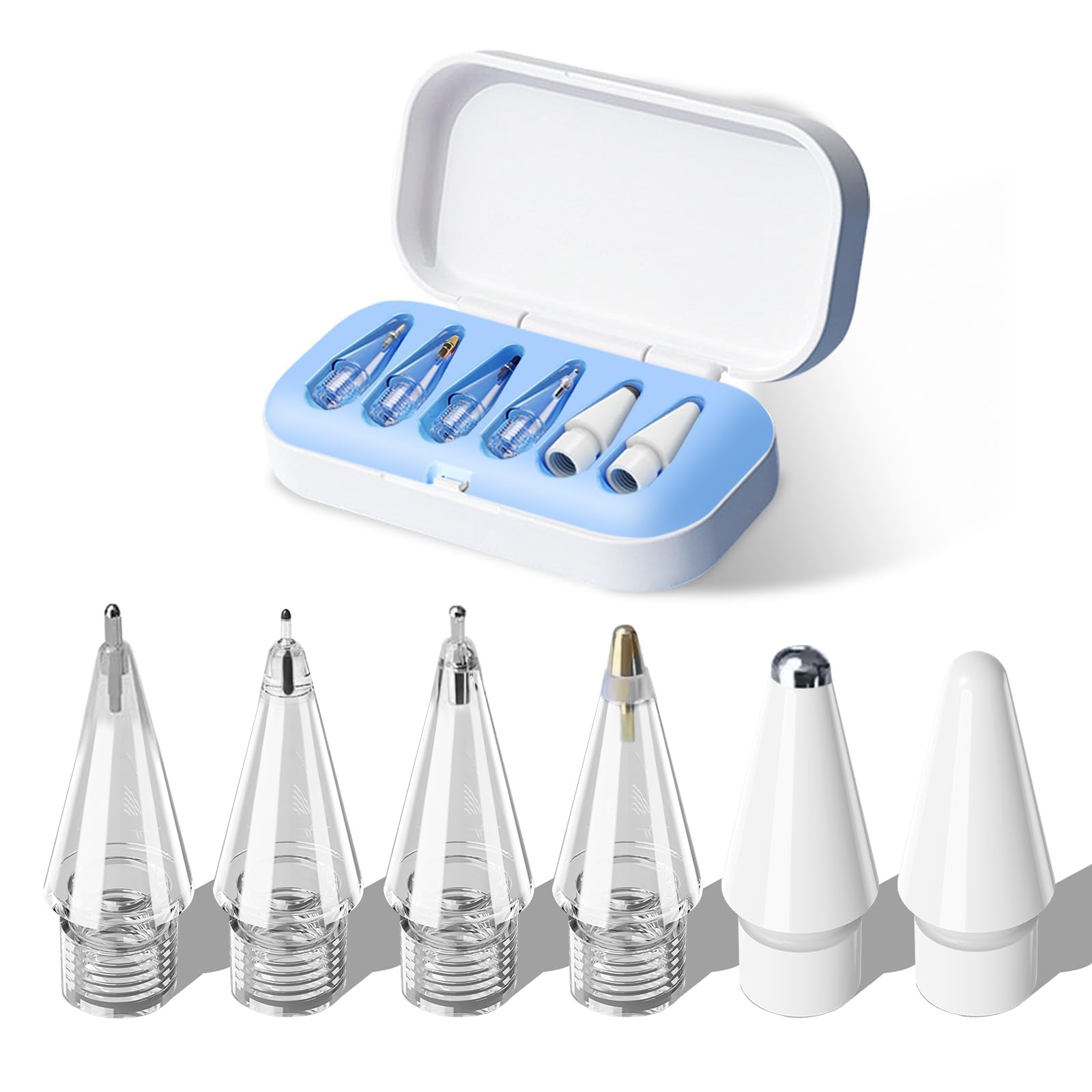 6Pack Replacement Pencil Tips for Apple Pencil Pro/2nd Gen/1st Gen/USB-C,Upgraded iPad Pen Tips with Storage Case, IPad Pro Penc