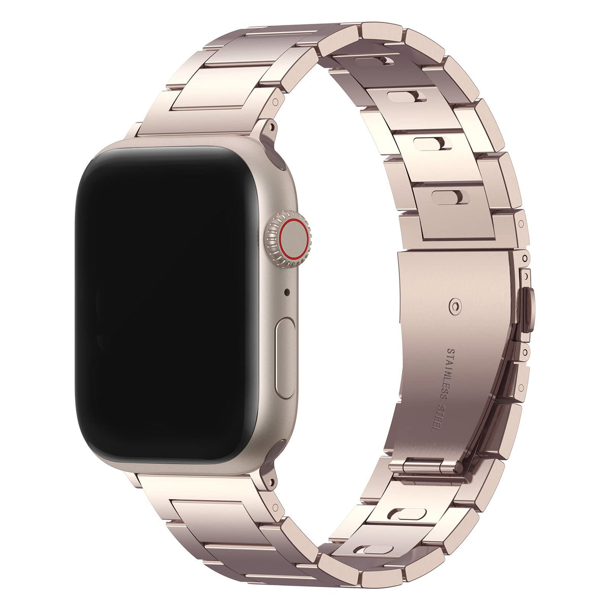 No Tools Needed Stainless Steel Link Bracelet Compatible With Apple Watch Band 45/44/42Mm 41/40/38Mm,Quick Release Adjustable Bu