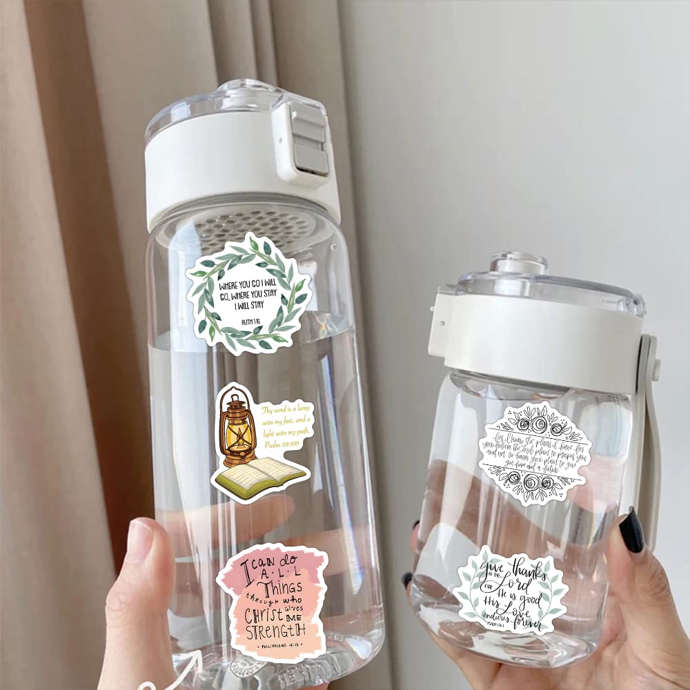 200 Pcs Bible Verse Stickers,Bible Journaling Supplies,Inspired Christian Scripture Stickers For Water Bottle,Laptop,Scrapbookin