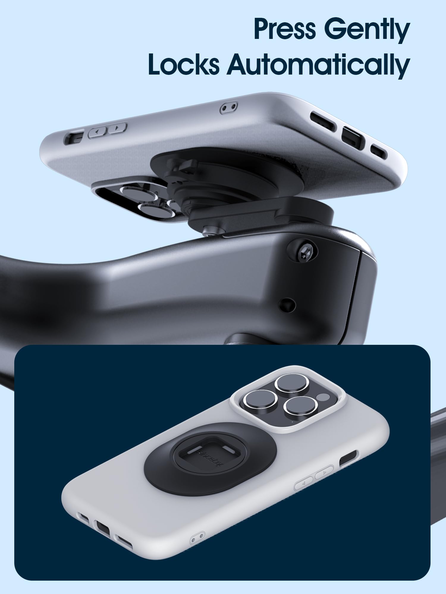 Sincetop Bike Phone Mount - Universal 4.0''6.7'' Cellphone Holder, Aluminum Bracket, Cycling Quick Mount For Mountain & Road & E