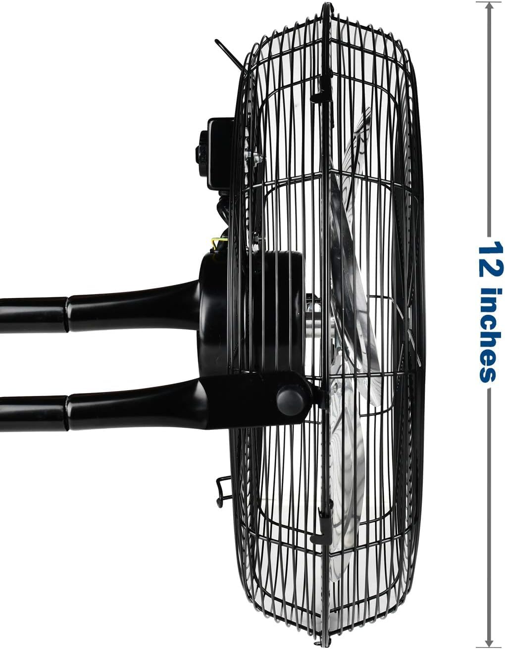 Simple Deluxe 12 Inch 3 Speed High Velocity Heavy Duty Metal Industrial Floor Fans, Black