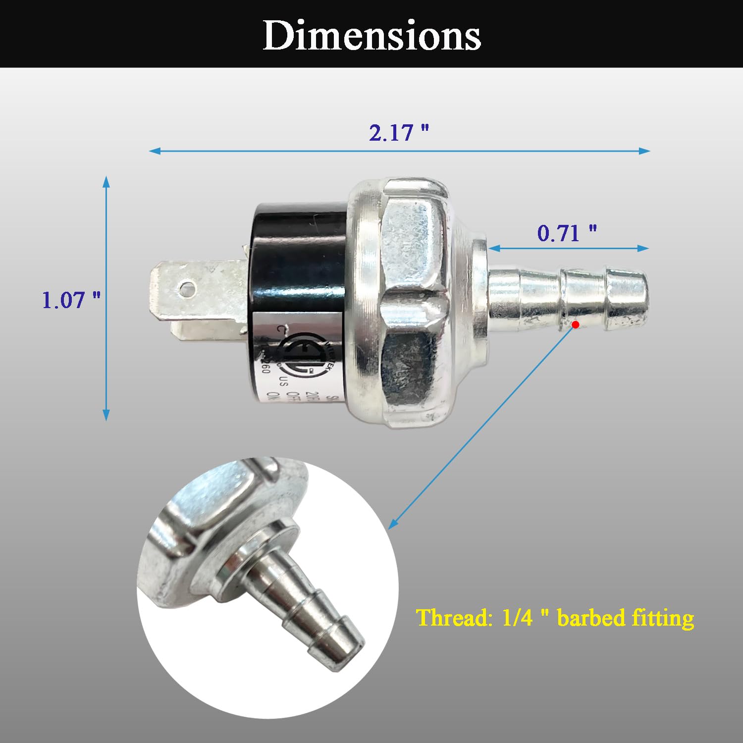 Llannder 160 200 Psi Air Compressor Micro Pressure Power Switch For Dewalt Porter Air Compressor Pressure Switch D55168 Replaces