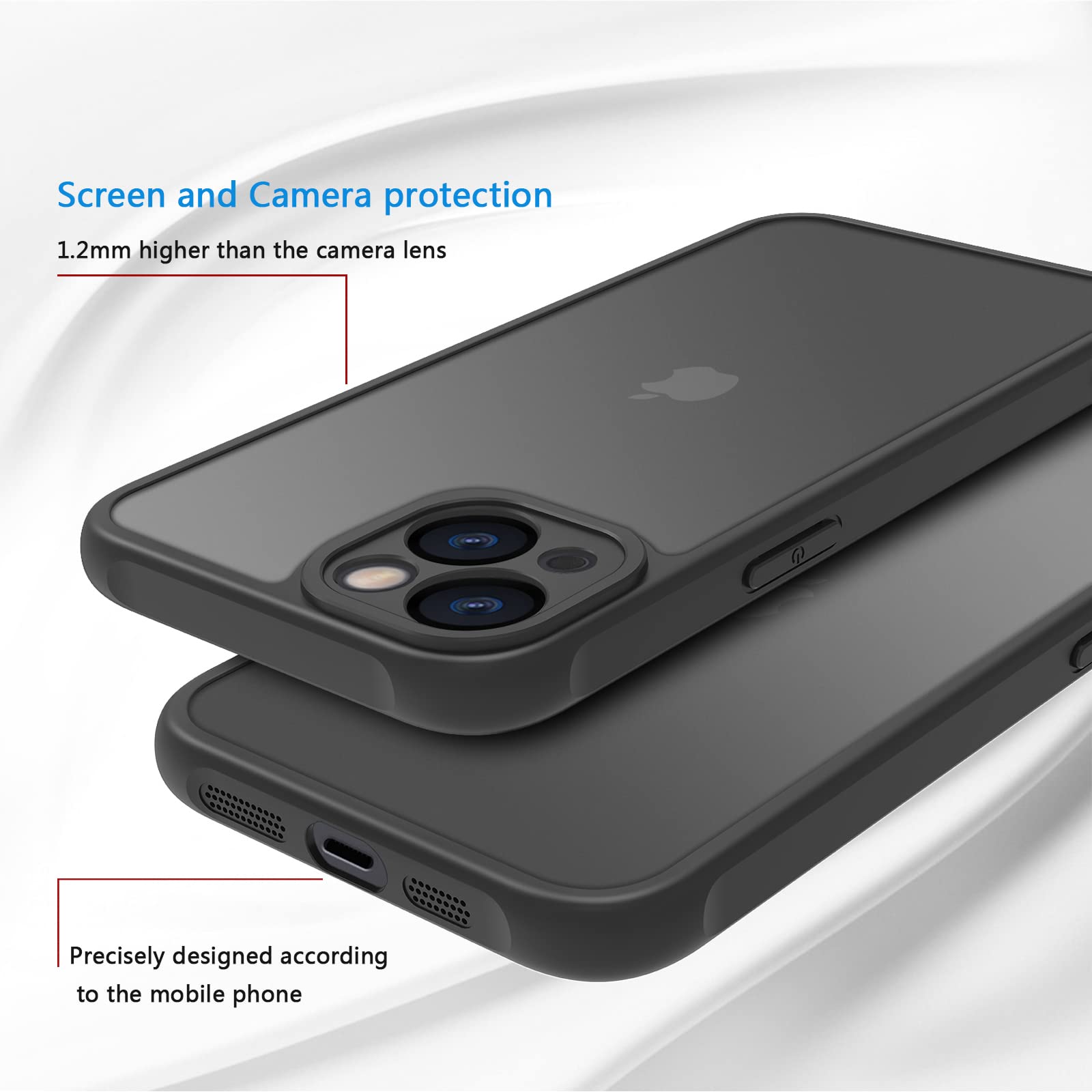 Pinlisheng Matte Case For Iphone 14 Case,Shockproof Protective Hard Back Slim Case For Iphone Case 6.1 Inch,Frosted Translucent