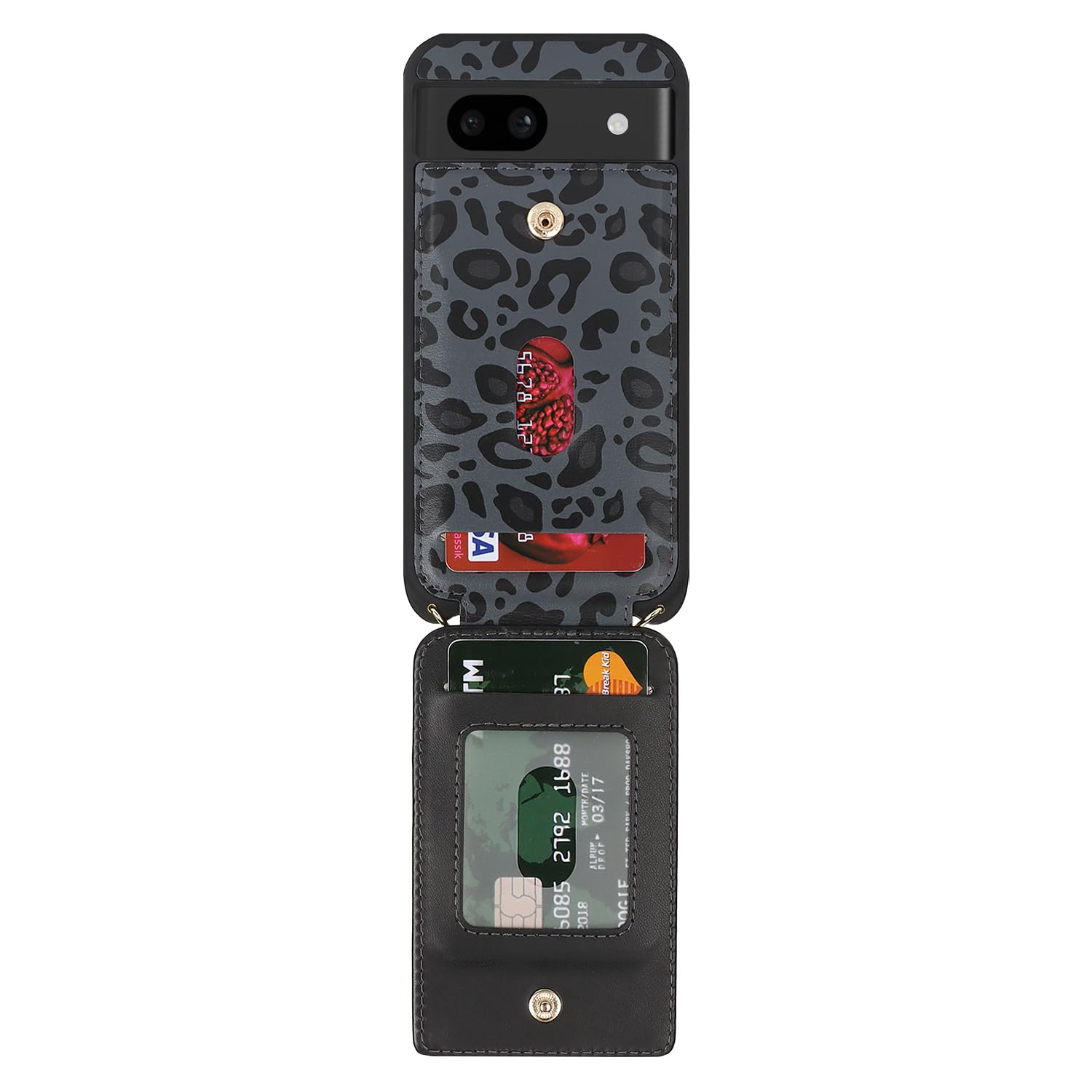 Lipvina For Google Pixel 8A Case With Card Holder And Strap For Women,Crossbody Lanyard,Ring Stand,Snap Clasp,Cute Phone Wallet