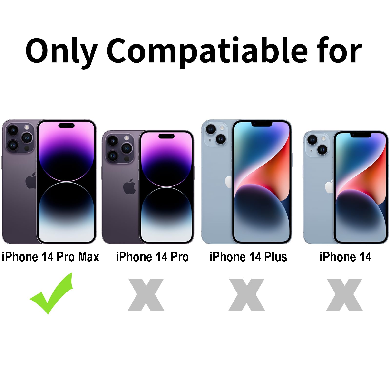 Tenoc Phone Case Compatible With Iphone 14 Pro Max, Gray Case Clear Shockproof Protective Bumper Slim Cover For 6.7 Inch