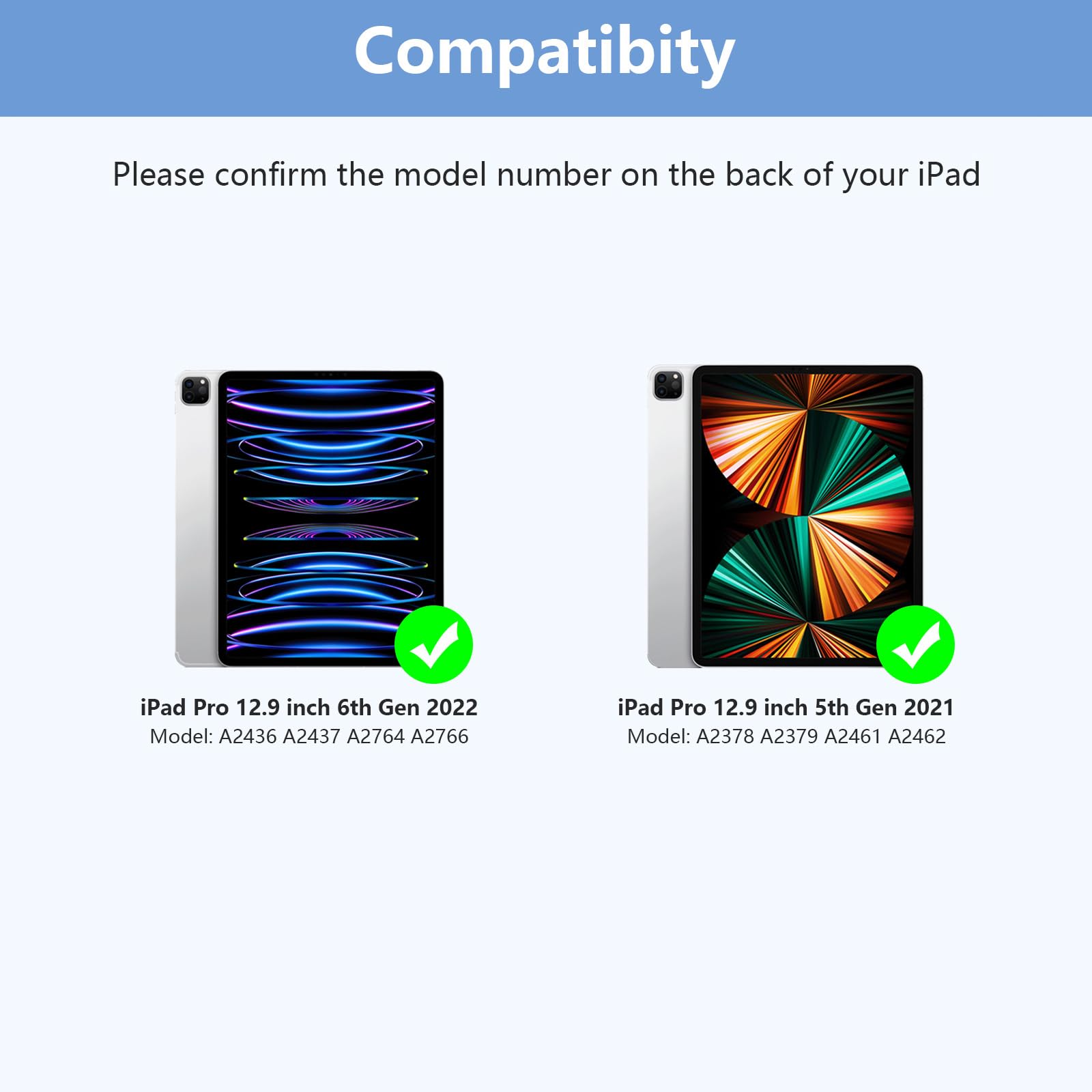 Bamcoo Case For 12.9 Ipad Pro, 12.9 Inch Ipad Pro Case (2022 2020, 6Th/5Th/4Th Gen), Classic Clear Tablet Cover, Shockproof Tpu