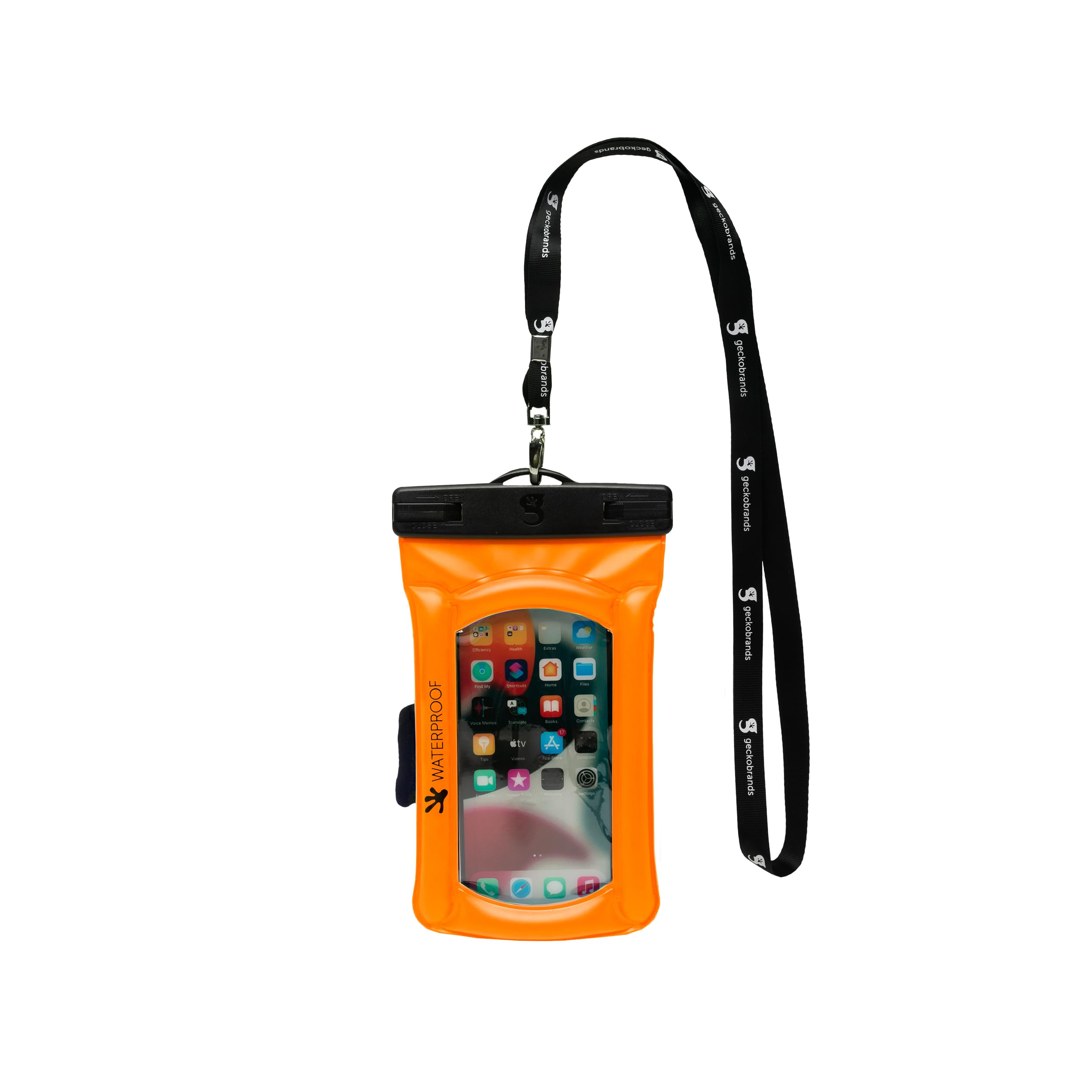 Geckobrands Float Phone Dry Bag With Arm Band, Orange   Floating Watertight Dry Bag Phone Pouch, Fits Most Iphone And Samsung Ga