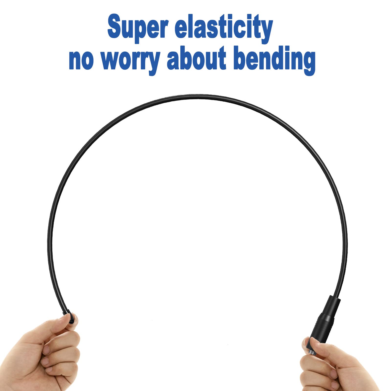 Samcom Walkie Talkie Antenna, 15 Inch Soft Whip Antenna, 20 Watts Elastic Dual Band High Gain Sma Female Antenna Vhf/Uhf(136/470