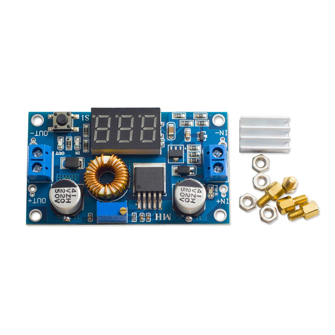 Hiletgo 5A 75W Dc Dc Step Down Power Module Xl4015 Adjustable With Led Voltmeter Free Pillars