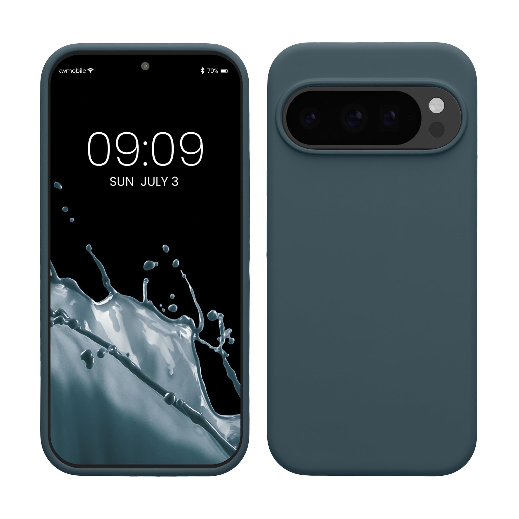 kwmobile Case Compatible with Google Pixel 10 / Pixel 10 Pro Case - TPU Silicone Phone Cover with Soft Finish - Dark Slate
