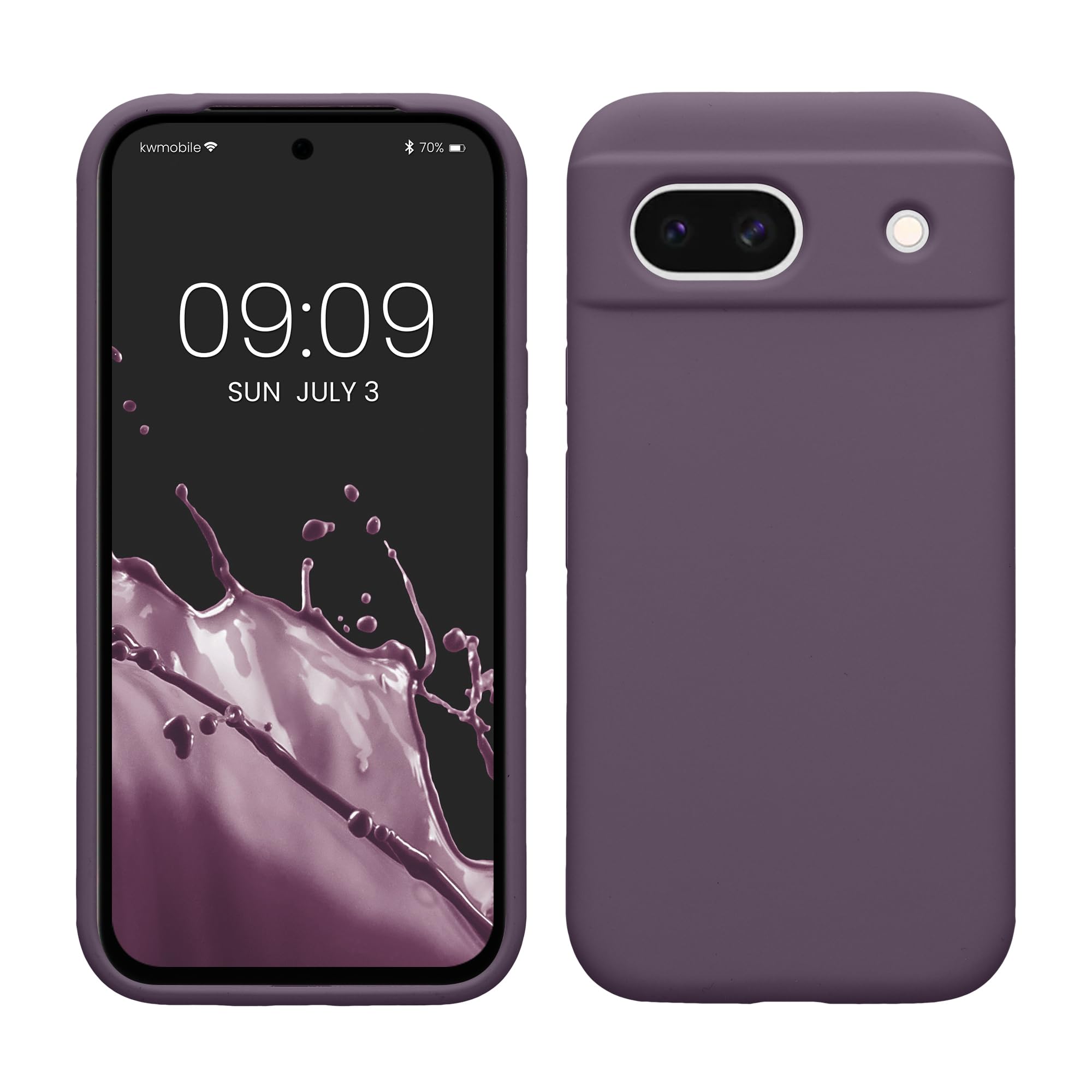 kwmobile Case Compatible with Google Pixel 8a Case - TPU Silicone Phone Cover with Soft Finish - Pale Iris