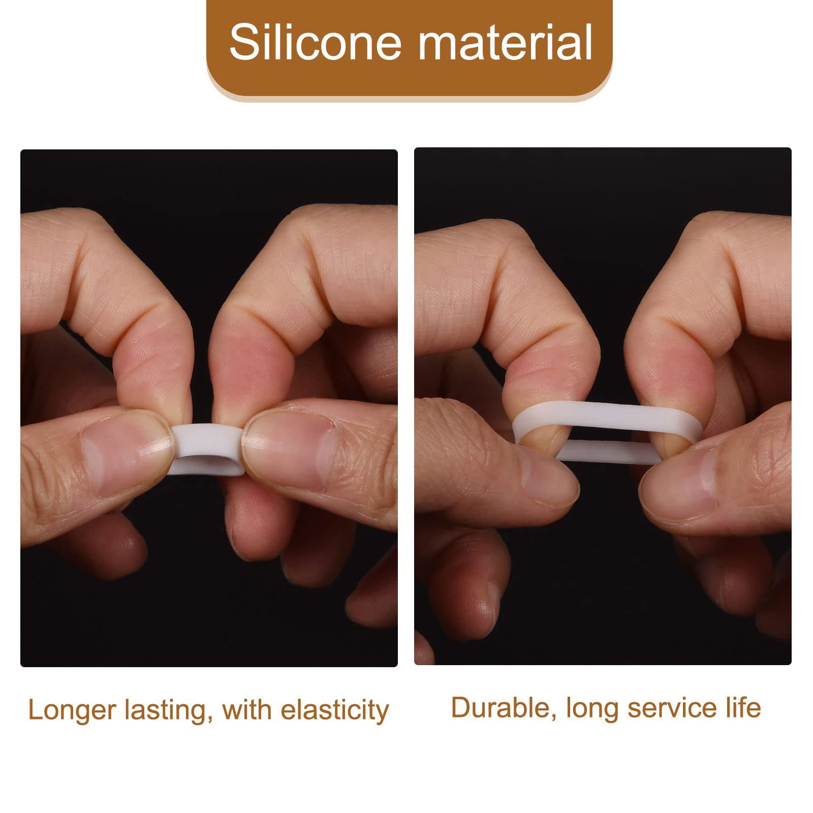 Meccanixity Silicone Rubber Bands Rings 100Pcs Non Slip 10Mm Dia 0.7Mm Thick 5Mm Width For Wire Cord Cable Wrapping, Bundle