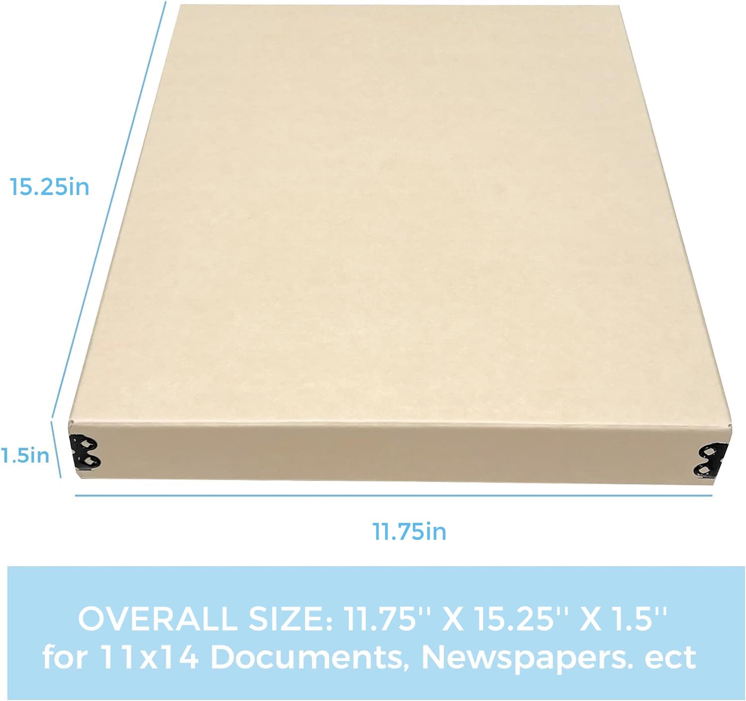 Lineco Museum Archival Storage Box, 11.75X15.25X1.5 In. Drop Front Design. Acid-Free With Metal Edge. Organize Photos, Pictures,