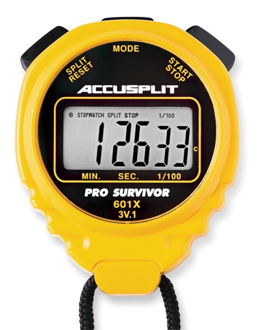Accusplit Pro Survivor - A601X Stopwatch, Clock, Extra Large Display (Yellow)