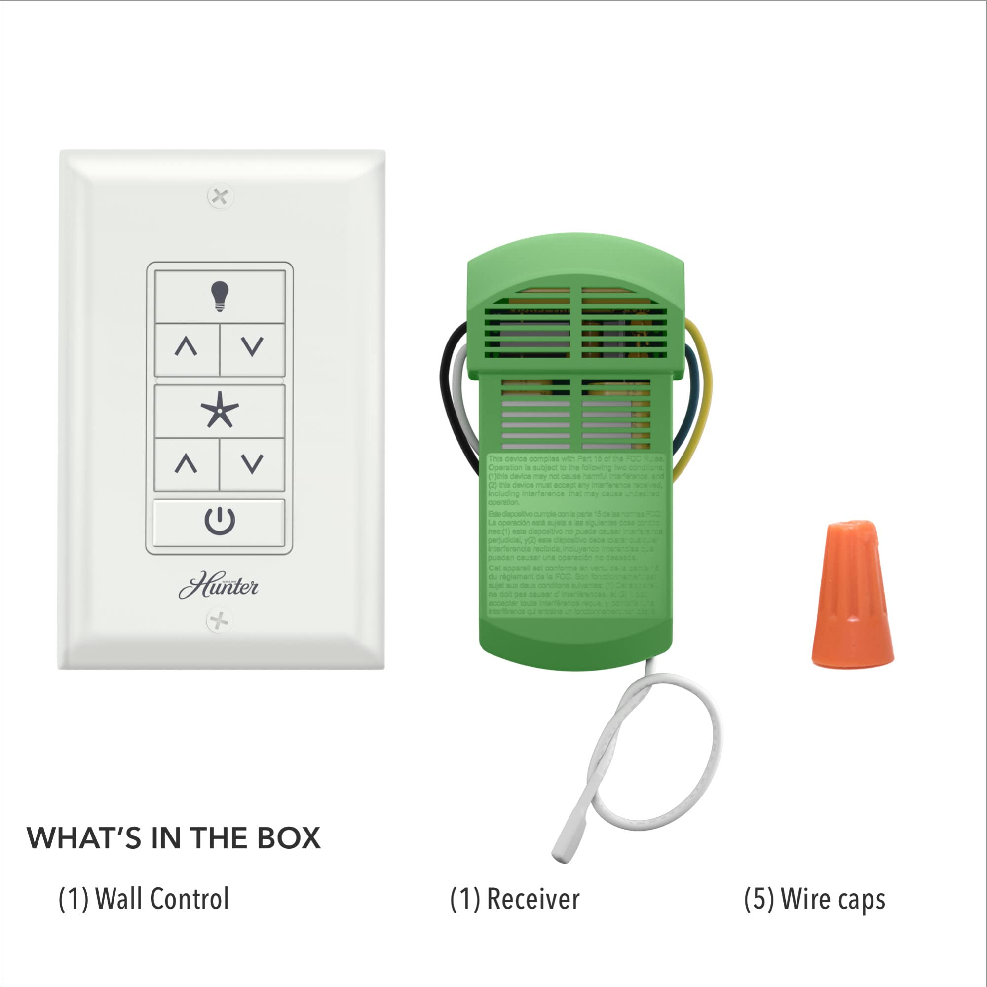 Hunter Fan Company 99771 Core W Wall Control With Receiver, Mount, White