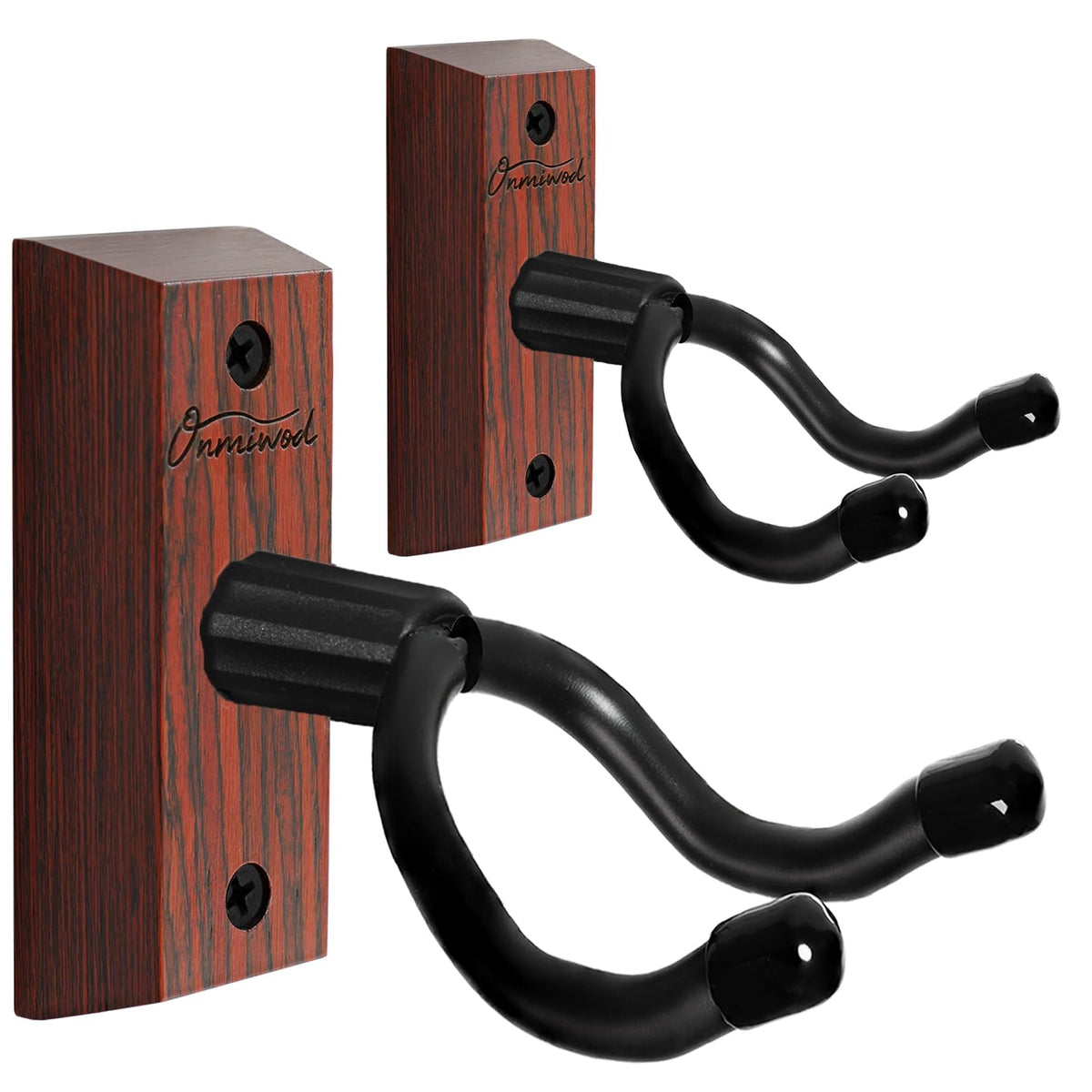Ukulele Wall Mount Hanger 2 Pack, Carbonized Red Wood U Shaped Ukulele Holder Hanger, Ukulele Wall Mount Hook For Ukulele Banjo