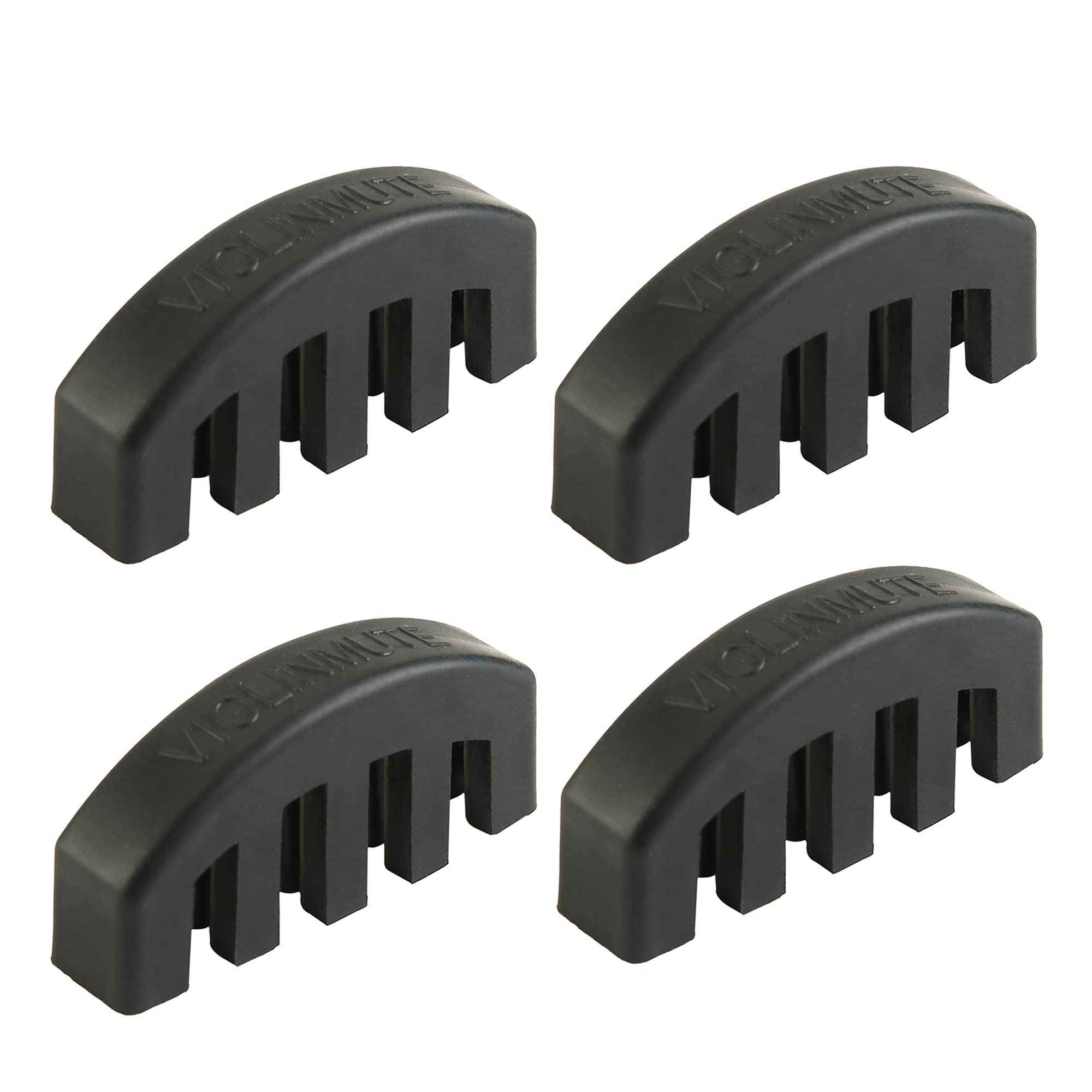 4Pcs Violin Mute, 4/4 Rubber Violin Practice Mute, Black