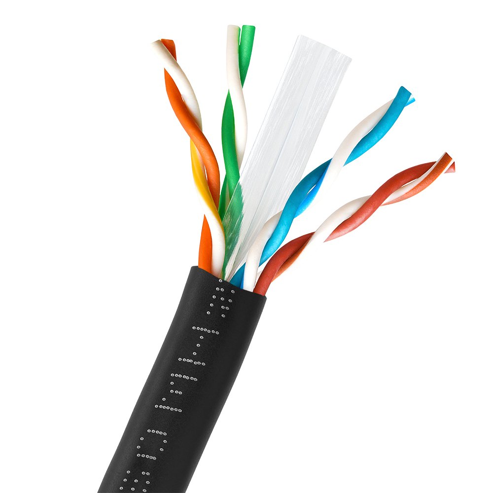 Cmple   Cat 6 Solid Utp Pvc 23Awg Bare Copper Cmr Cable With Gigabit Ethernet Black