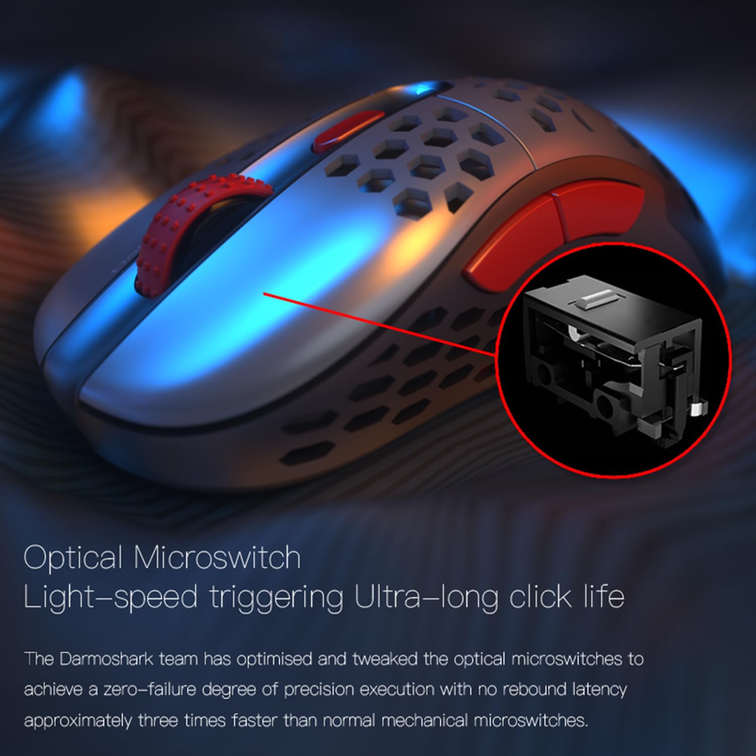 Darmoshark Gn1 Wireless Gaming Mouse,Two Modes 2.4G/Usb C Mouse Up To 16000Dpi,Paw3335 Optical Sensor Lightweight 79G,5 Programm