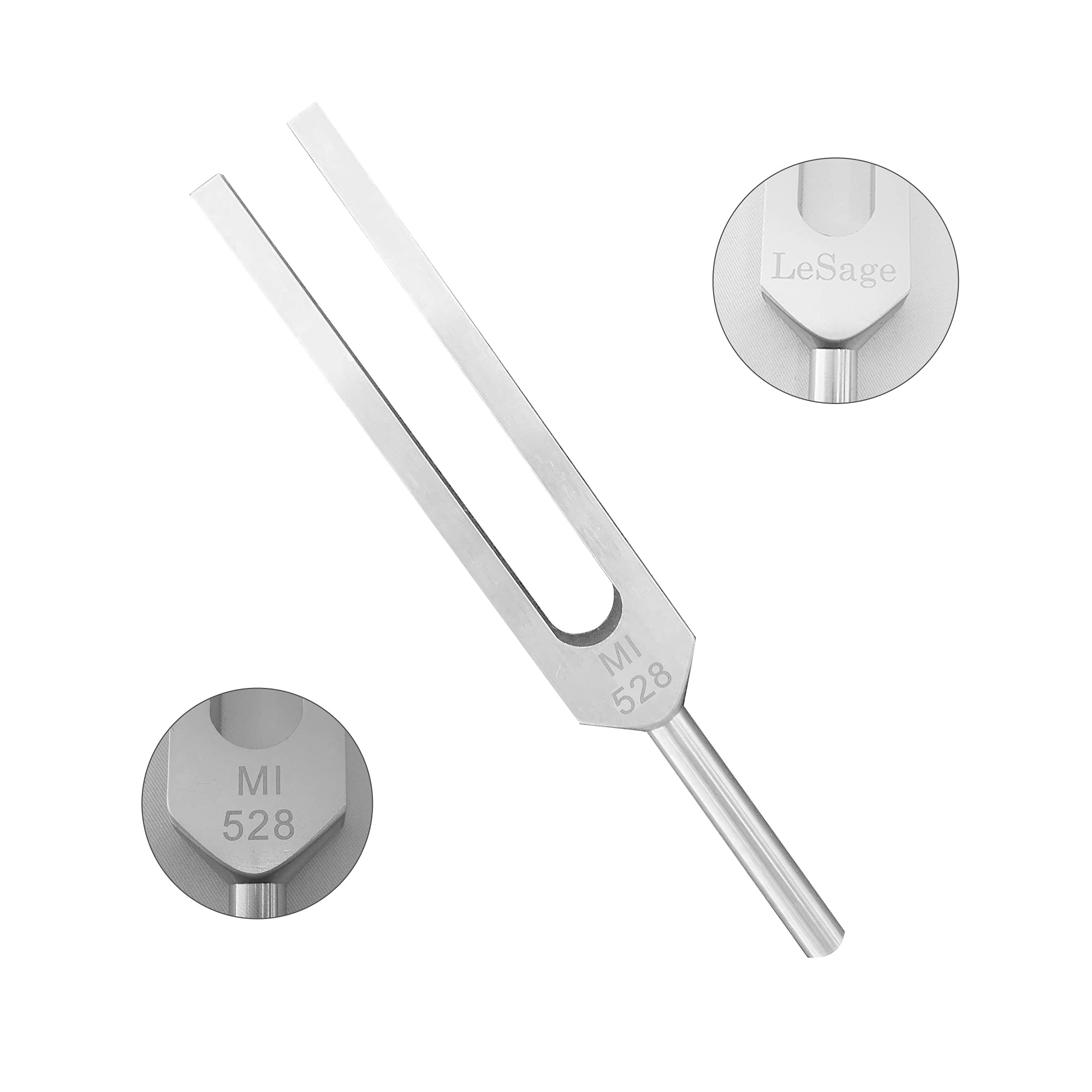 Lesage 528 Hz Tuning Fork With Silicone Hammer Cleaning Cloth Violin/Guitar/Piano Tune Non-Magnetic Aluminum Alloy
