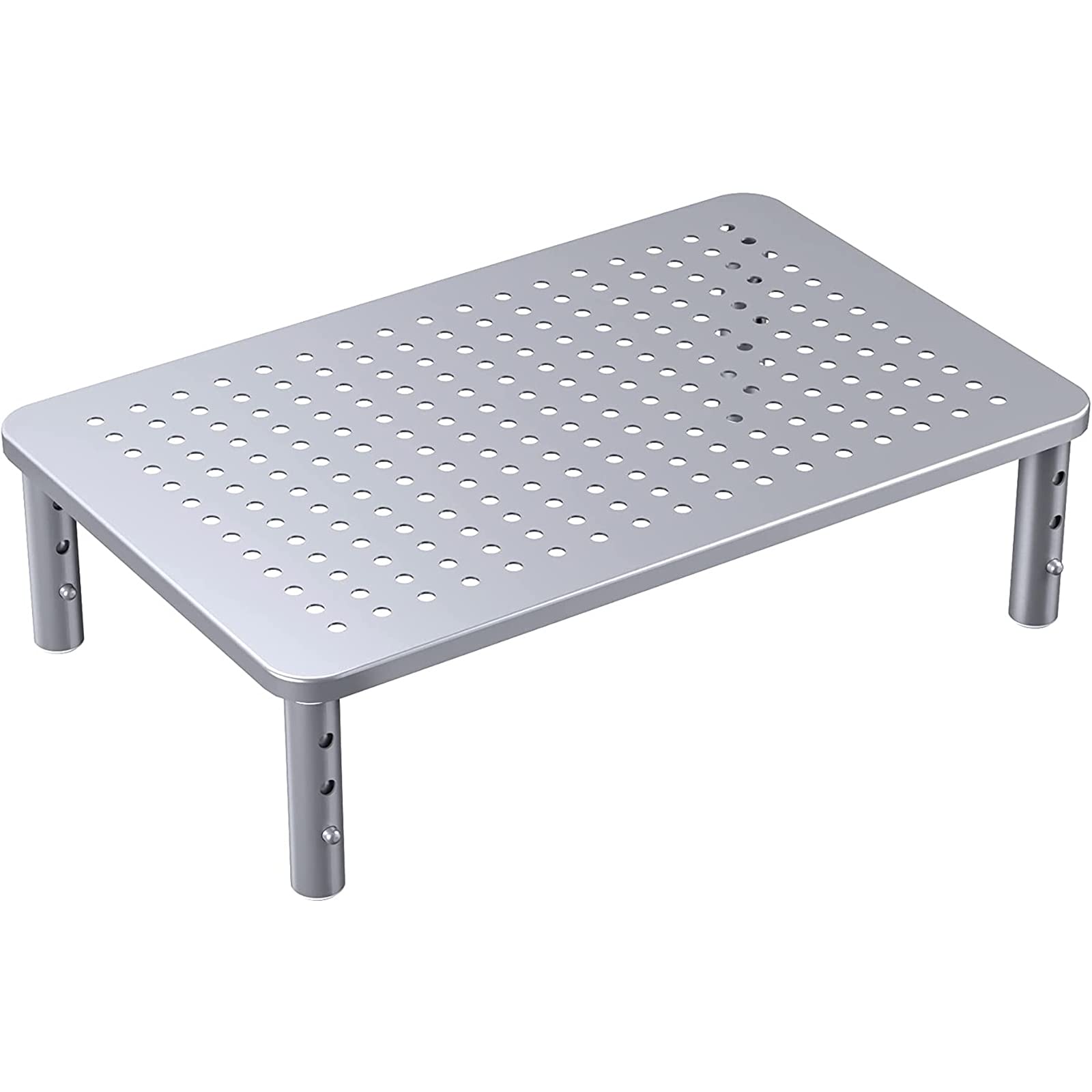 Huanuo Monitor Riser   3 Height Adjustable Stand For Laptop, Computer, Imac, Pc, Printer, Desktop Ergonomic Metal Monitor Riser With Mesh Platform