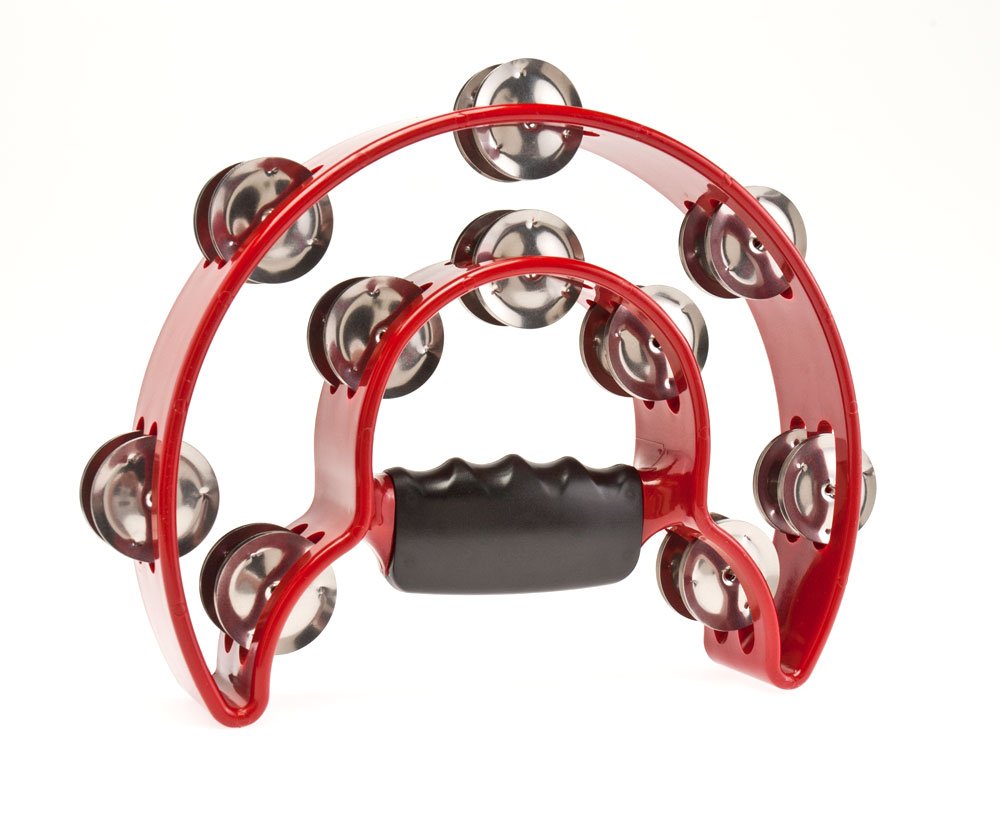 Music Treasures Co. Red Half Moon Tambourine