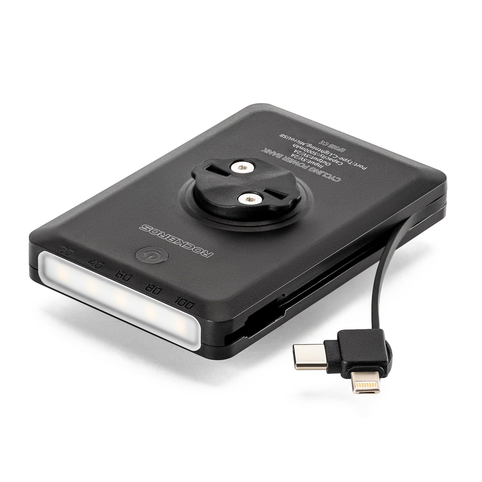 Rockbros Bike Mount Compatible With Garmin, Gopro Cycling Computer, 10000Mah/ 5000Mah Type C Recharge Bike Light