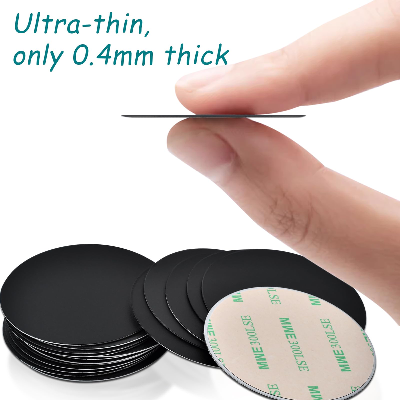 Fpmyb Metal Plates For Magnetic Car Phone Holder Cradle, Thin Round Steel Sheets Mount Metal Plates With Adhesive For Magnetic P