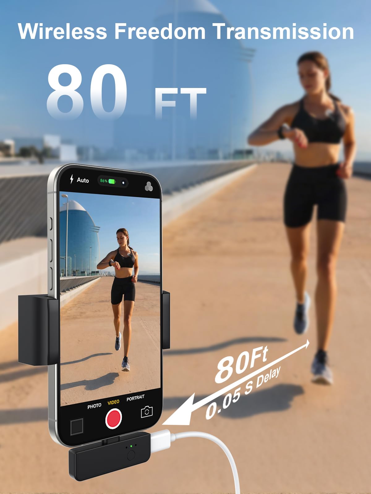 Biliwal Wireless Lavalier Microphone For Iphone/Android/Laptop With Magnetic Wind Muff/Patch/Clip, Mini Mic With Noise Reduction