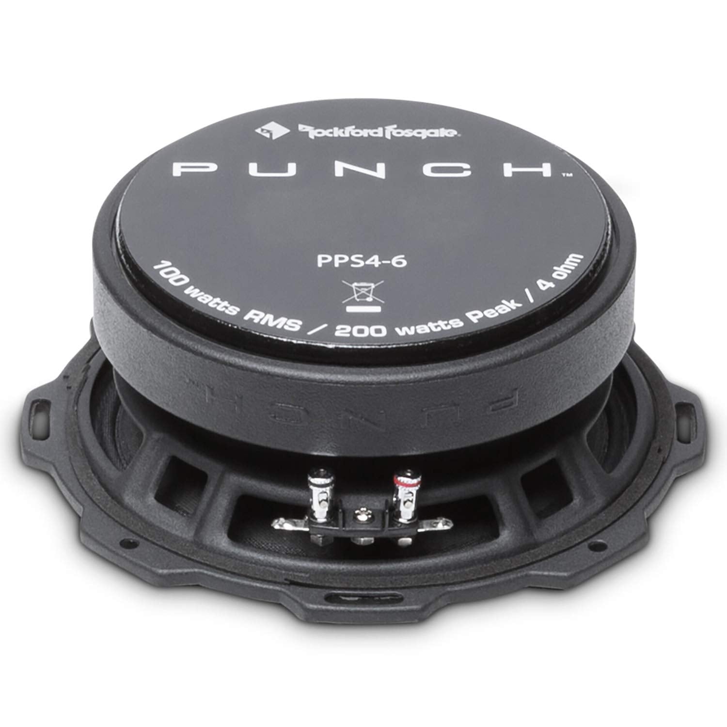 Rockford Fosgate Pps4 6 Punch Pro Single 6.5' Component 4 Ohm Midrange Speaker 100 Watts Rms / 200 Watts Peak   Black