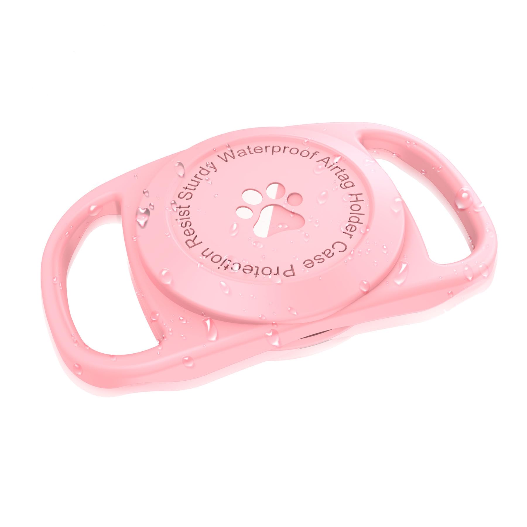 Airtag Dog Collar Holder, [1 Pack] Waterproof Protective Case For Apple Airtag, Durable & Lightweight With Full Body Protection, Soft Silicone, Pink