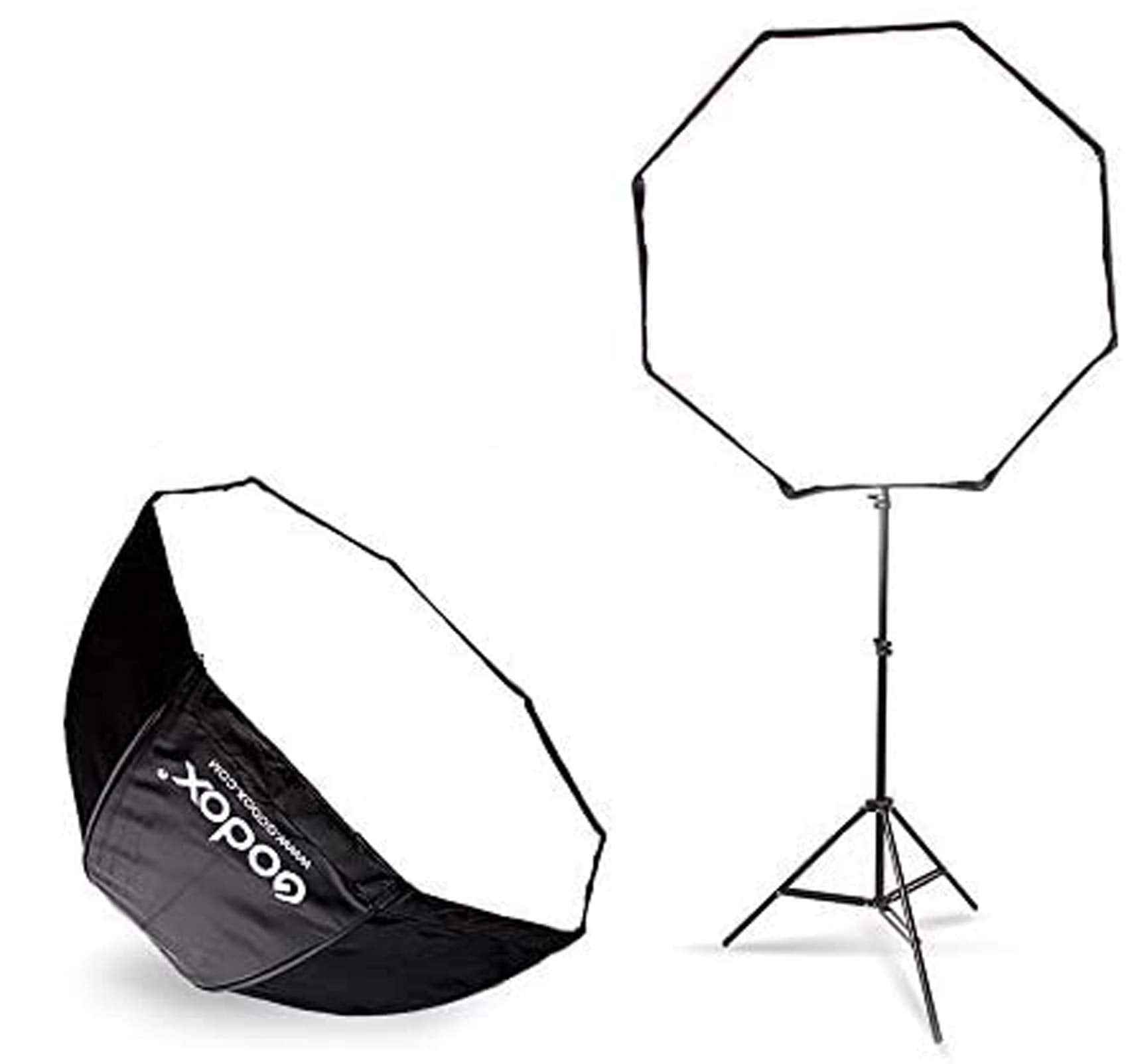 Godox Photo Studio 80Cm 31.5In Portable Octagon Umbrella Softbox,190Cm Light Stand With Hot Shoe Holder Bracket Kit For Flash Sp