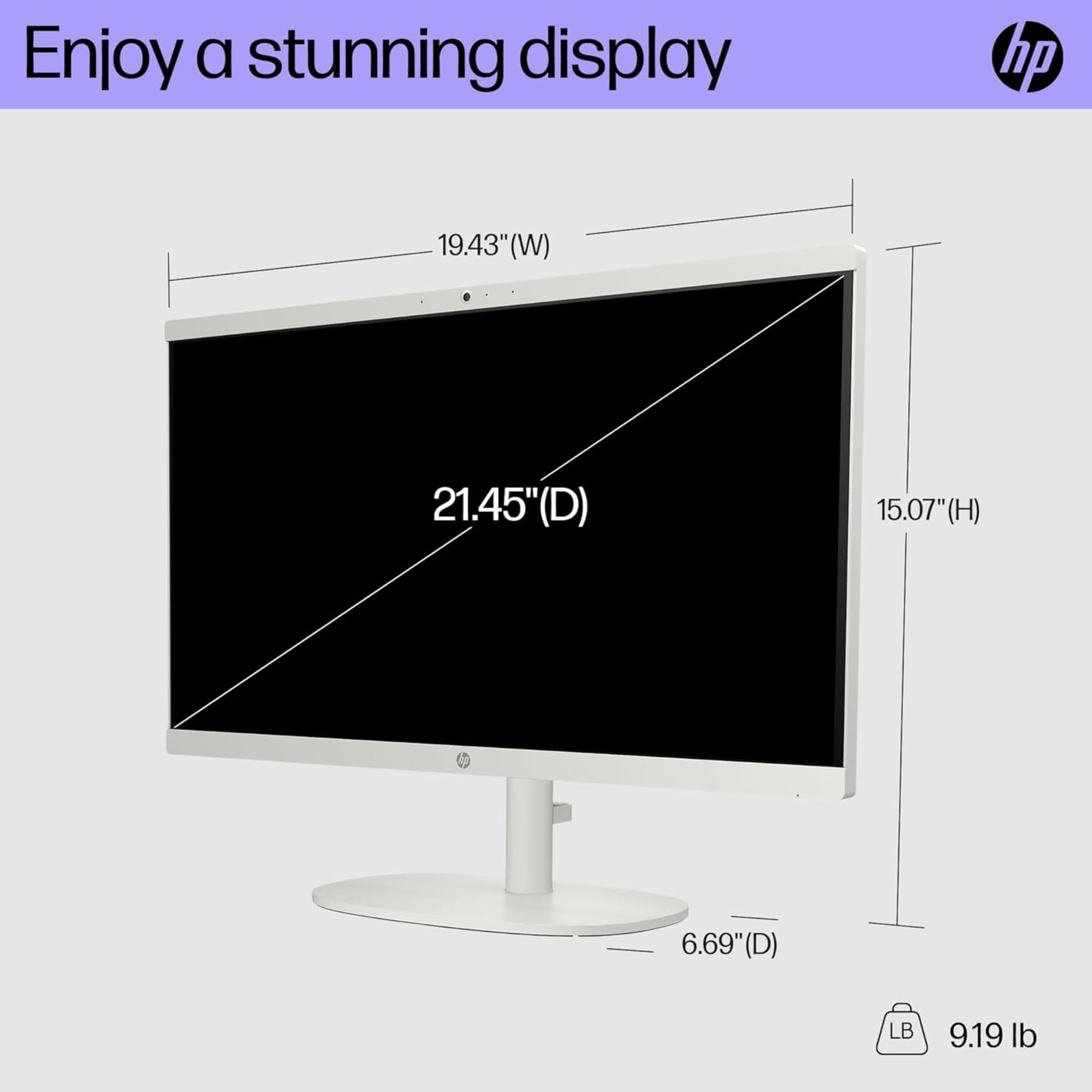 Hp 22'' All-In-One Desktop Pc  The New Version And Look  16Gb Ram  1Tb Storage (512Gb Ssd And 512Gb External)  Fhd Display  Inte