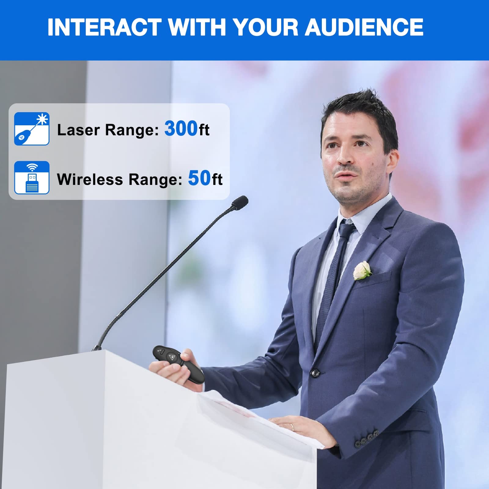 Presentation Clicker Wireless Presenter Remote Usb Control Powerpoint Ppt Clicker, Laser Pointer Rf 2.4Ghz Presenter Remote Goog