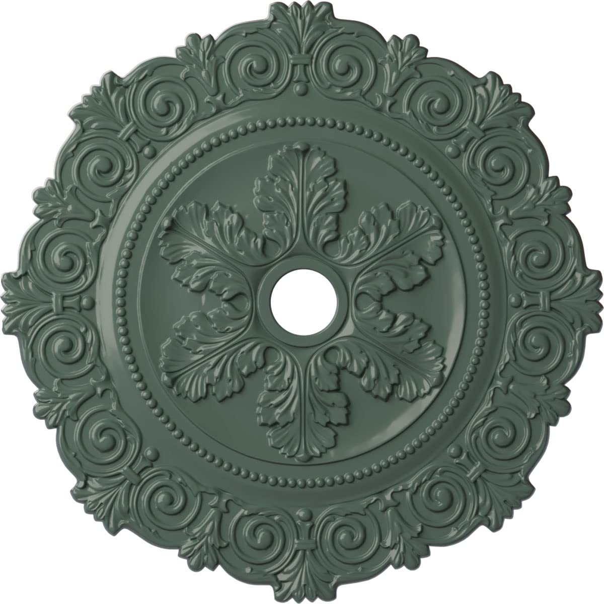Ekena Millwork CM33SCCBF Scroll Medallion Ceiling Medallion, Cloud Burst, 33 1/4OD x 3 5/8ID x 1P