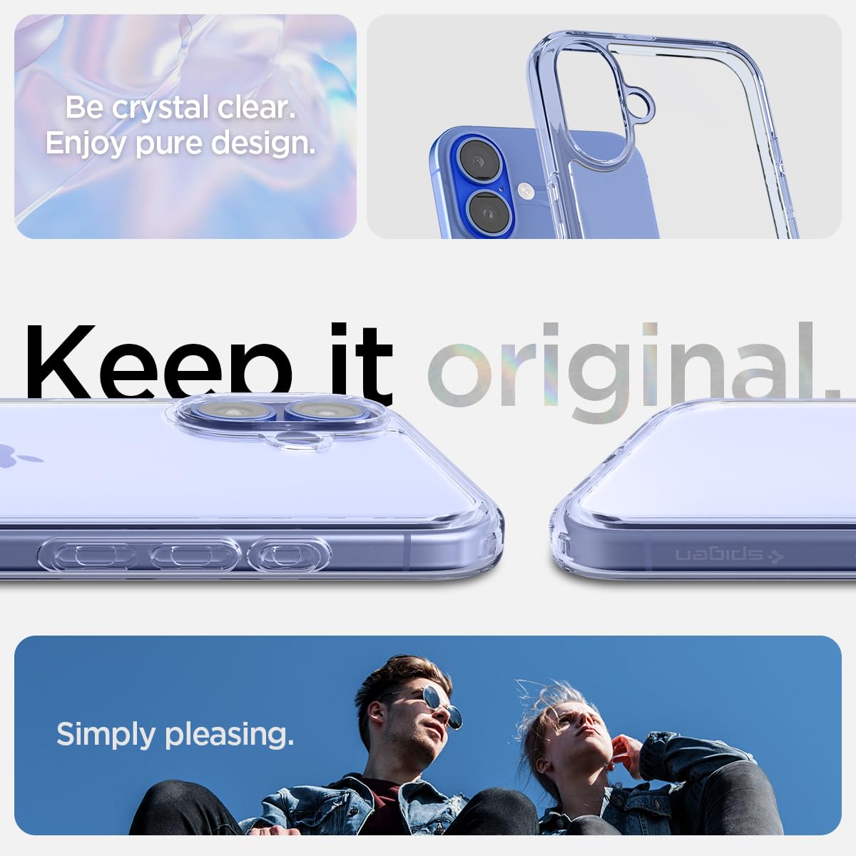 Spigen Ultra Hybrid Designed For Iphone 16 Plus Case [Not Compatible With Magsafe], [Anti Yellowing], [Military Grade Protection