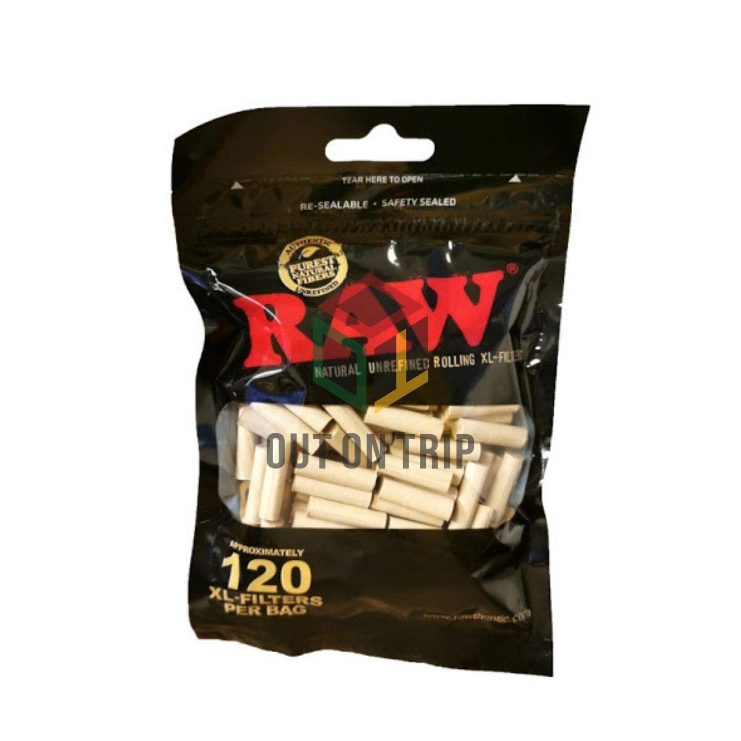 Outontrip Raw Black Xl Cotton Filter Tips  120 Filter Tips