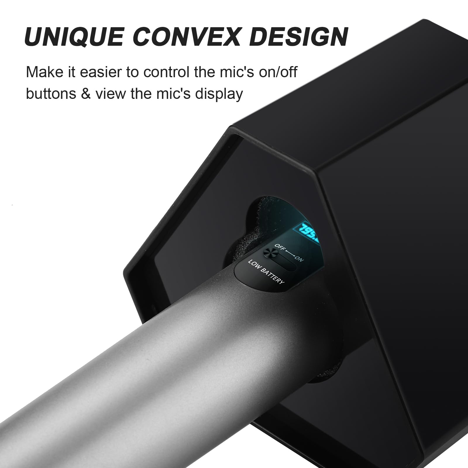 Facmogu 2024 New Microphone Flag Station, Portable Cube Hexagon Mic Flags, Abs Foam Microphone Logo Flag Station, Custom Mic Flag Microphone Accessories For Interview Ktv Reporter Host (Black & White)