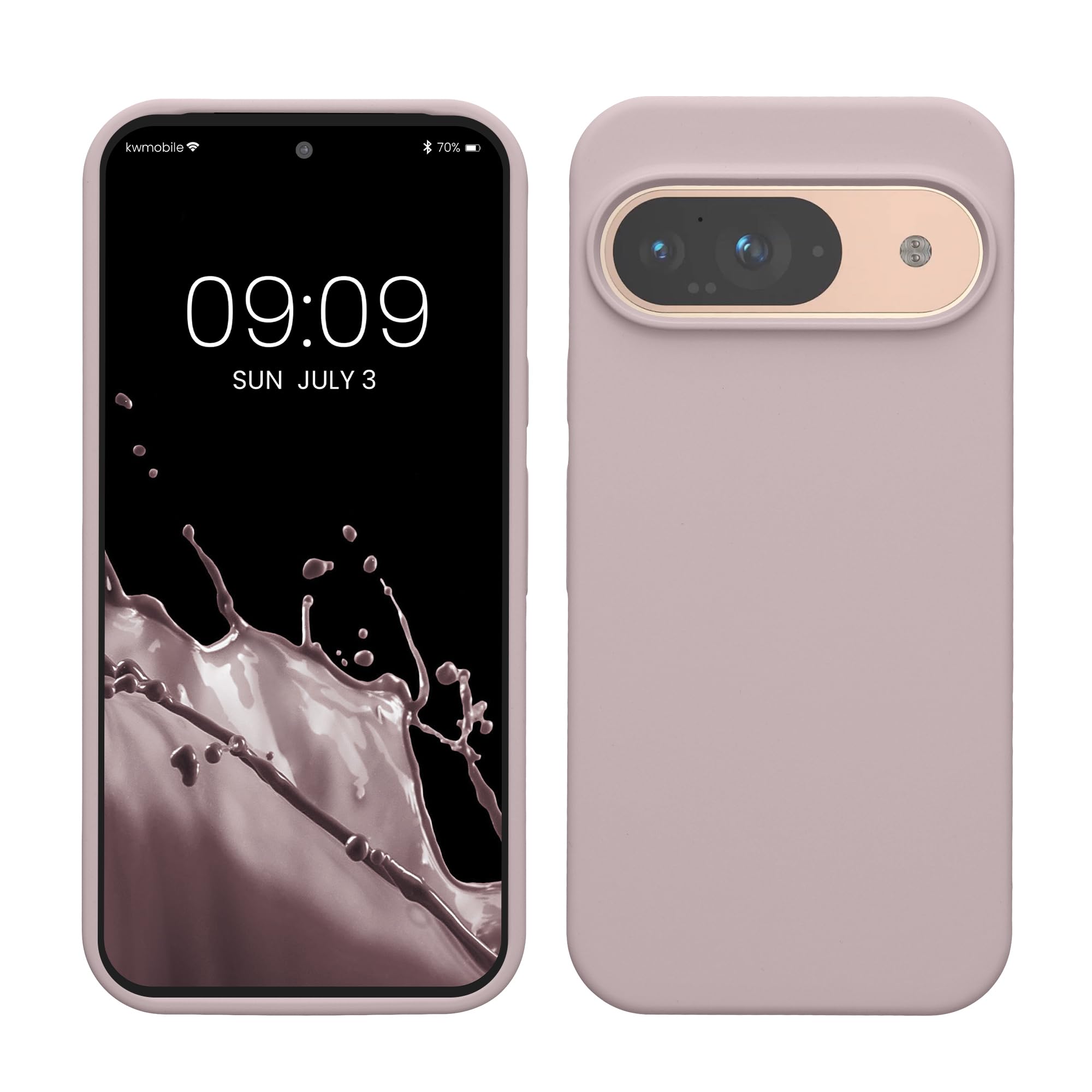 kwmobile Case Compatible with Google Pixel 9 / Pixel 9 Pro Case - TPU Silicone Phone Cover with Soft Finish - Purple Cloud