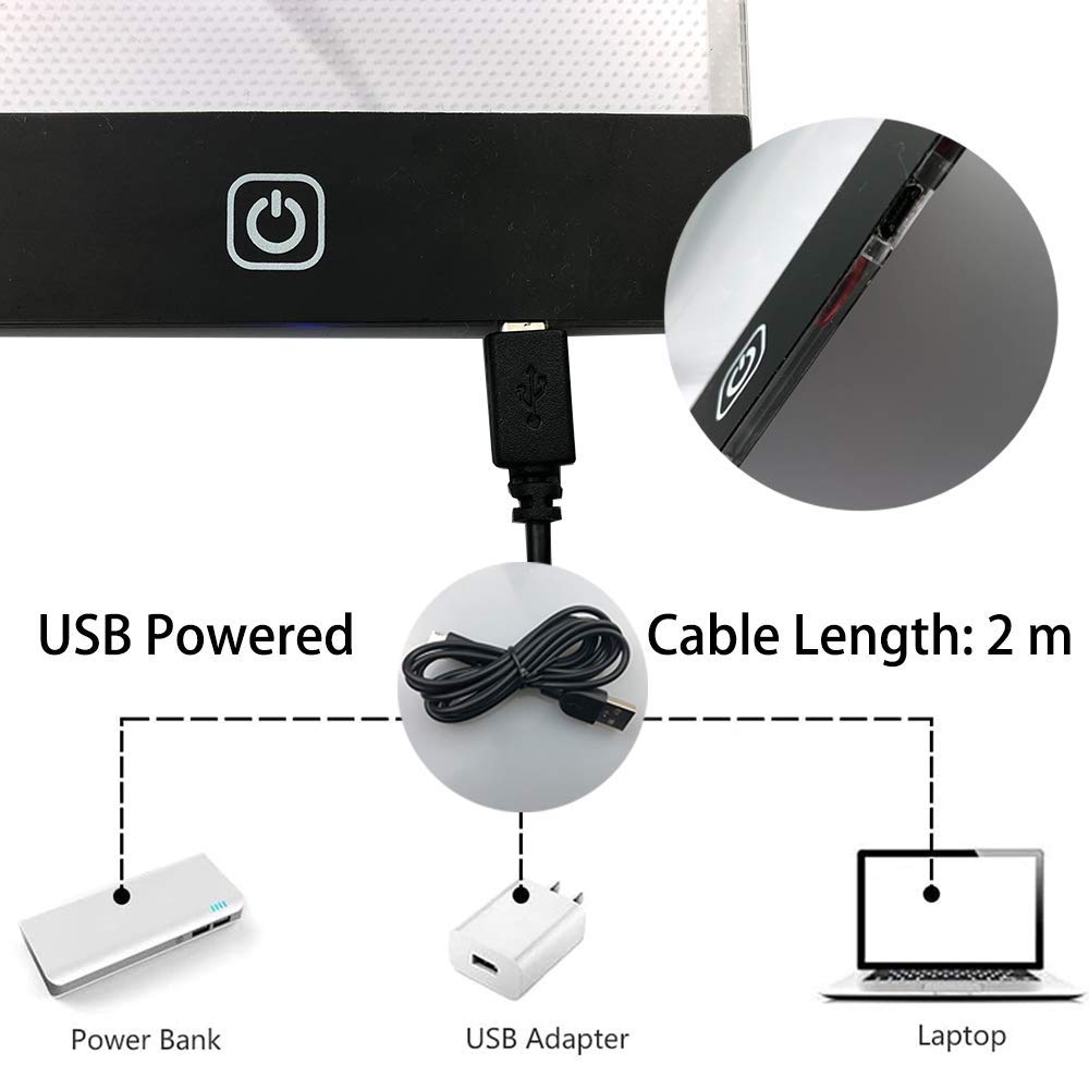 A3S Light Pad For Diamond Painting - Sponake Light Board Tracing With 3 Level Brightness Apply To 5D Diamonds Art | Craft | Weed