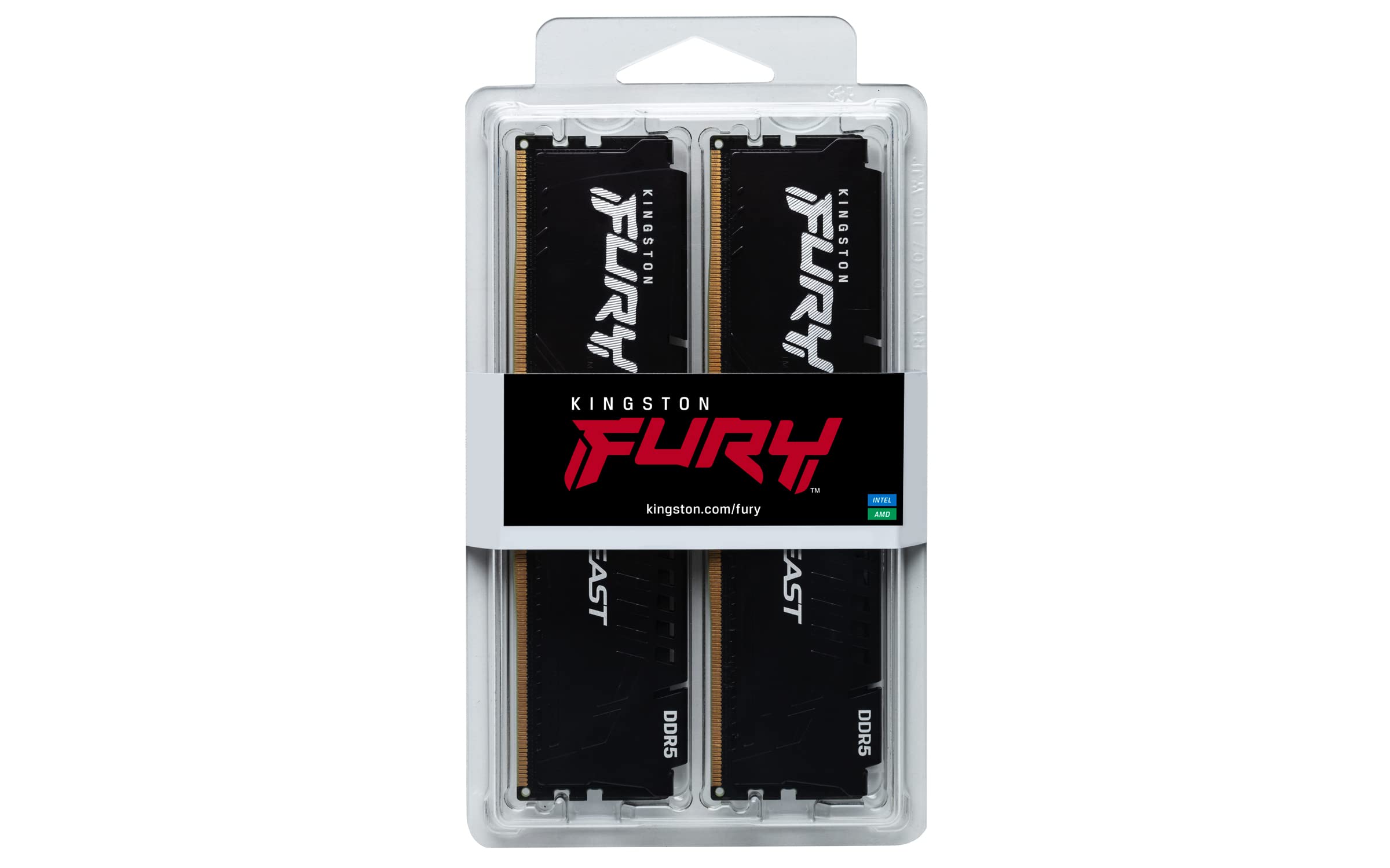 Kingston Fury Beast Black 64Gb (4X16Gb) 5200Mt/S Cl40 Ddr5 Xmp Dimm | Overclocking | Plug N Play | Intel Xmp 3.0 | Kit Of 4 | Kf